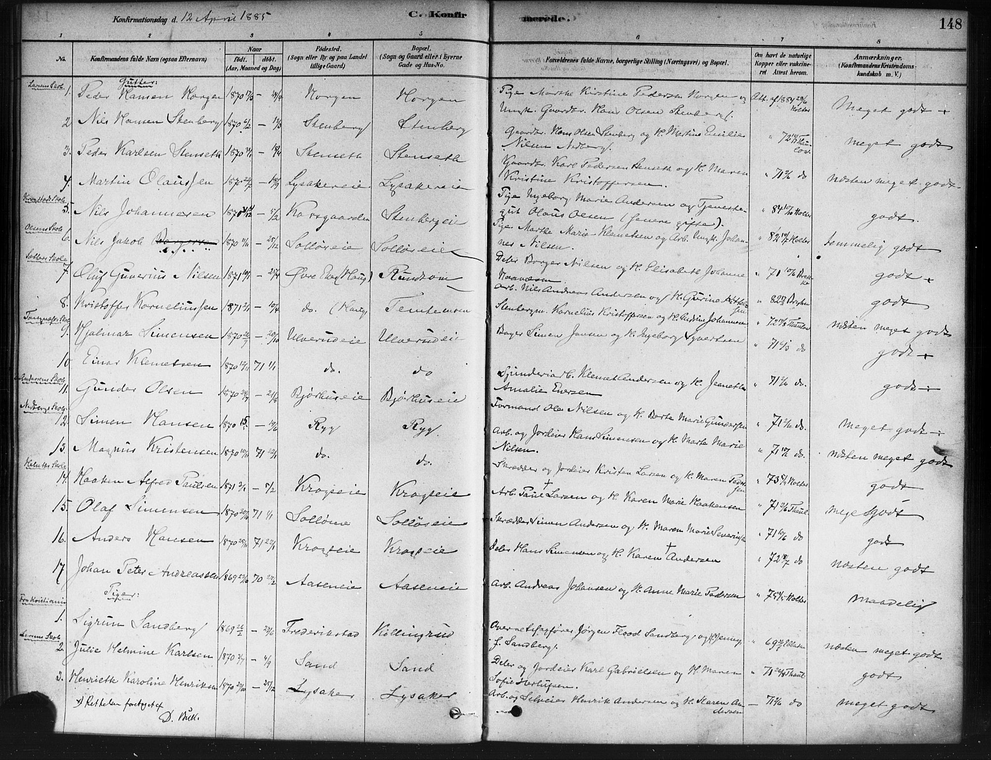 Nedre Eiker kirkebøker, AV/SAKO-A-612/F/Fa/L0002: Parish register (official) no. 2, 1878-1885, p. 148