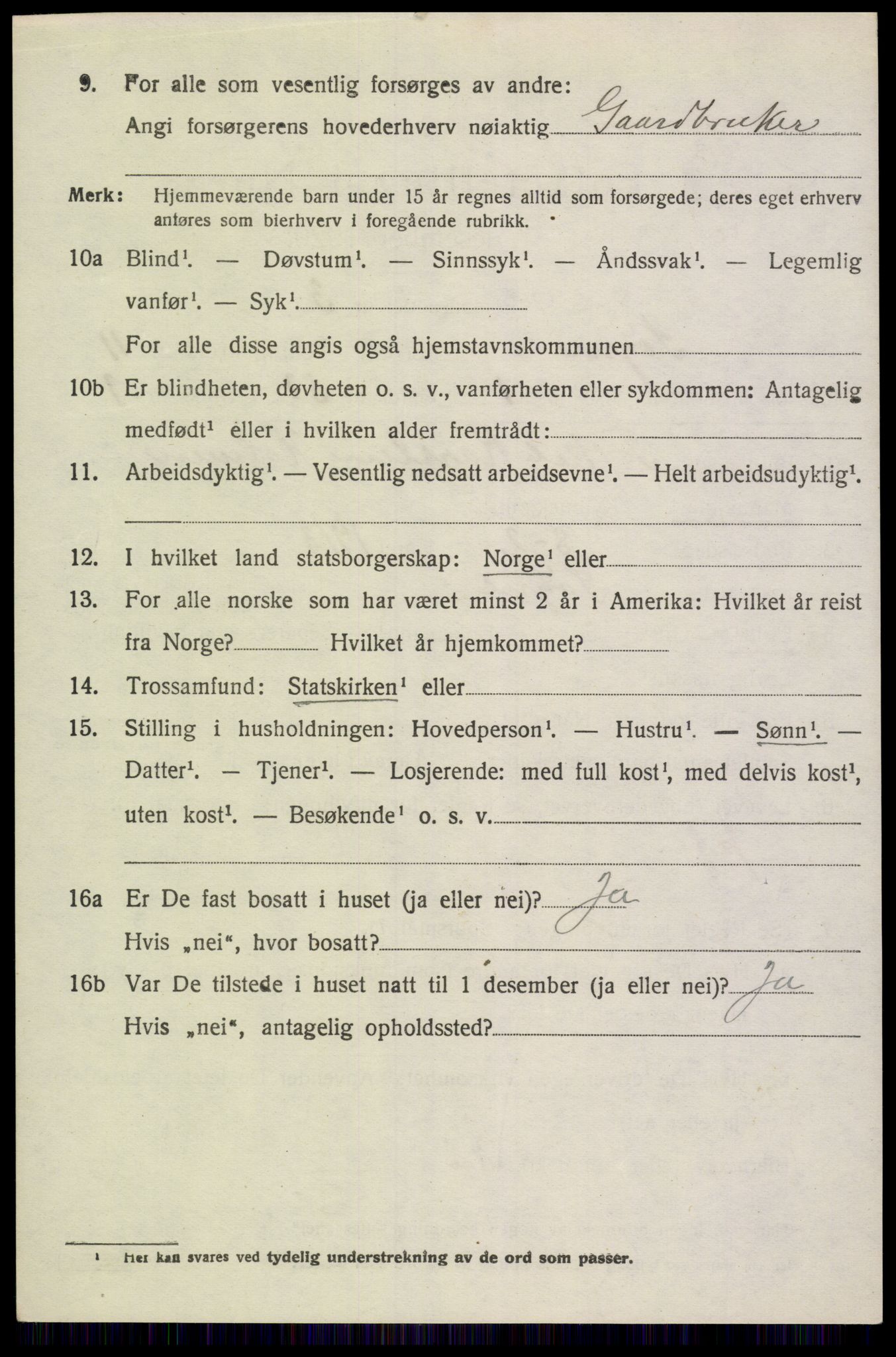 SAK, 1920 census for Søgne, 1920, p. 5604