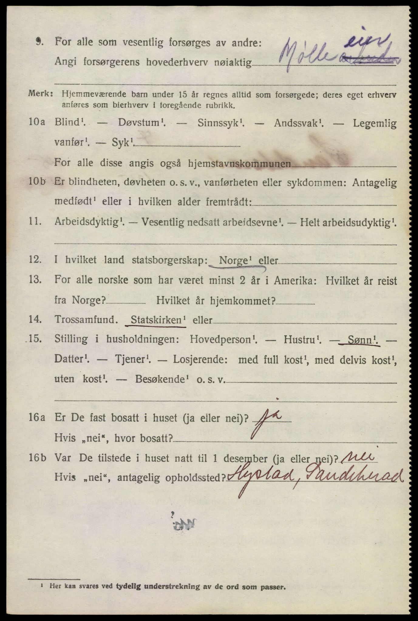 SAKO, 1920 census for Sandeherred, 1920, p. 24615