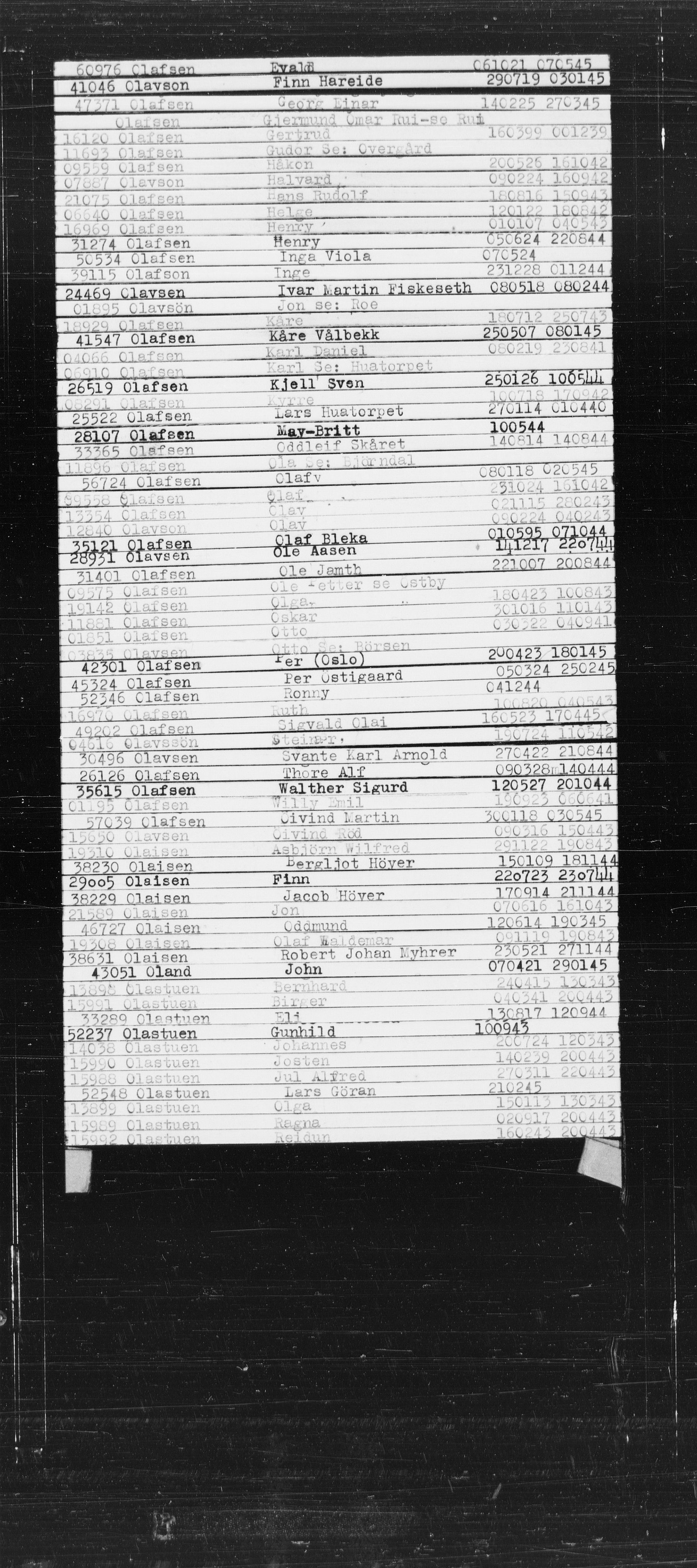 Den Kgl. Norske Legasjons Flyktningskontor, RA/S-6753/V/Va/L0022: Kjesäterkartoteket.  Alfabetisk register, A-Å., 1940-1945, p. 647