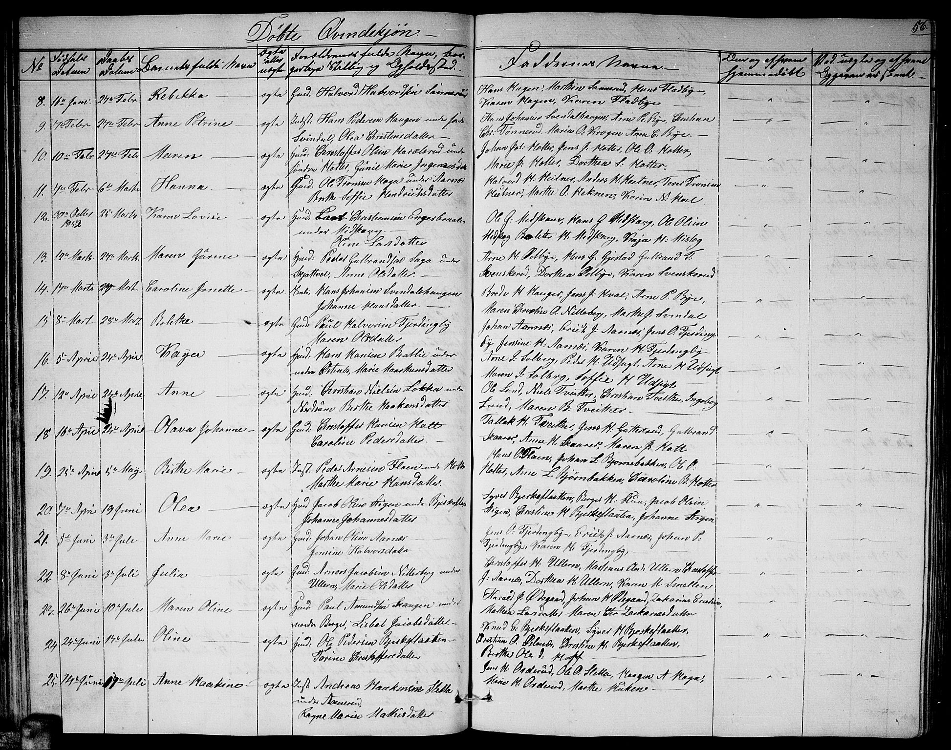 Fet prestekontor Kirkebøker, AV/SAO-A-10370a/G/Ga/L0002: Parish register (copy) no. I 2, 1843-1859, p. 56