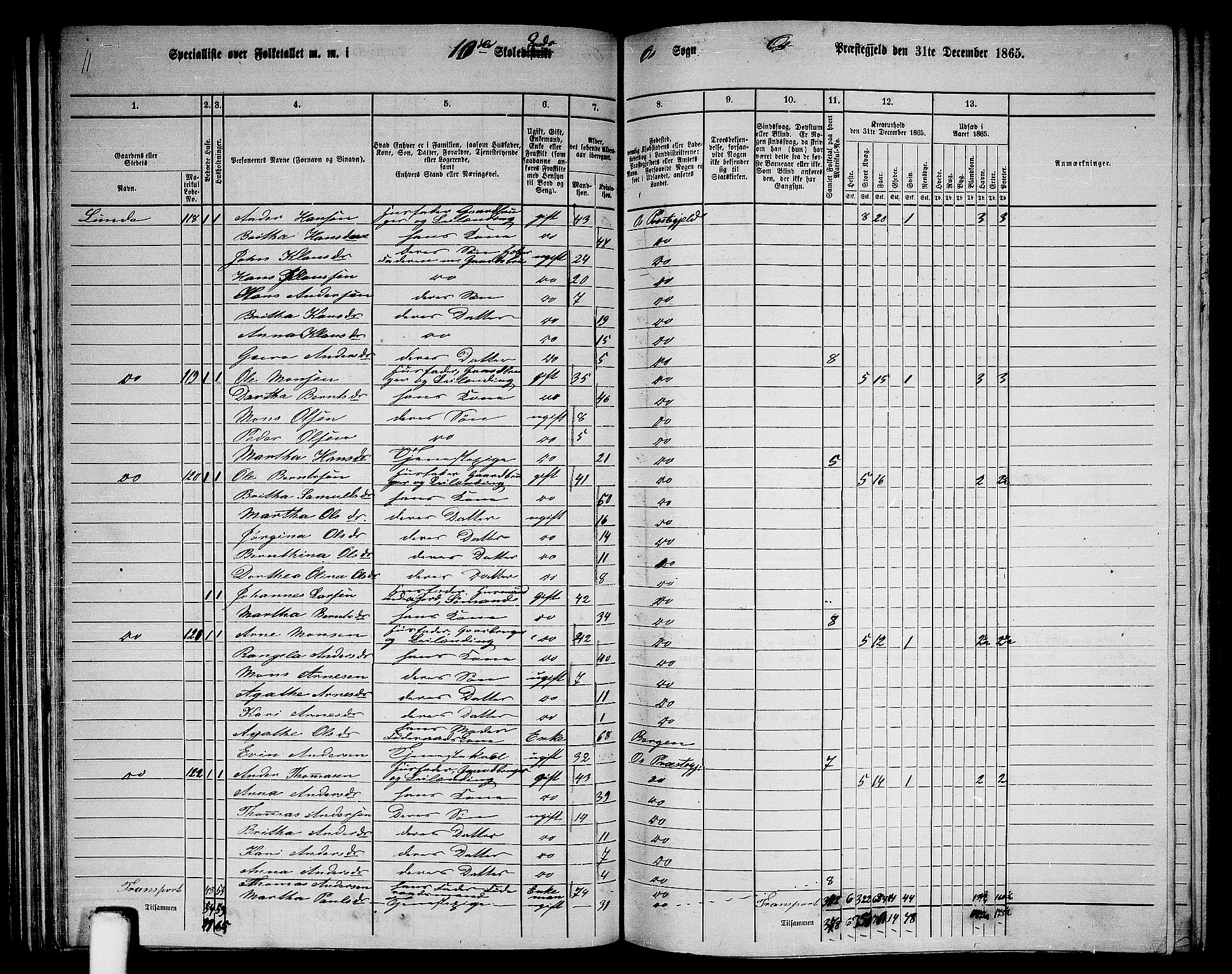 RA, 1865 census for Os, 1865, p. 57