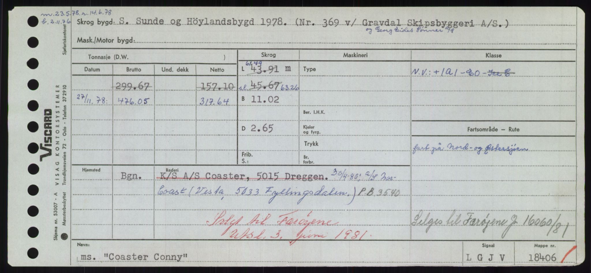 Sjøfartsdirektoratet med forløpere, Skipsmålingen, RA/S-1627/H/Hd/L0008: Fartøy, C-D, p. 83