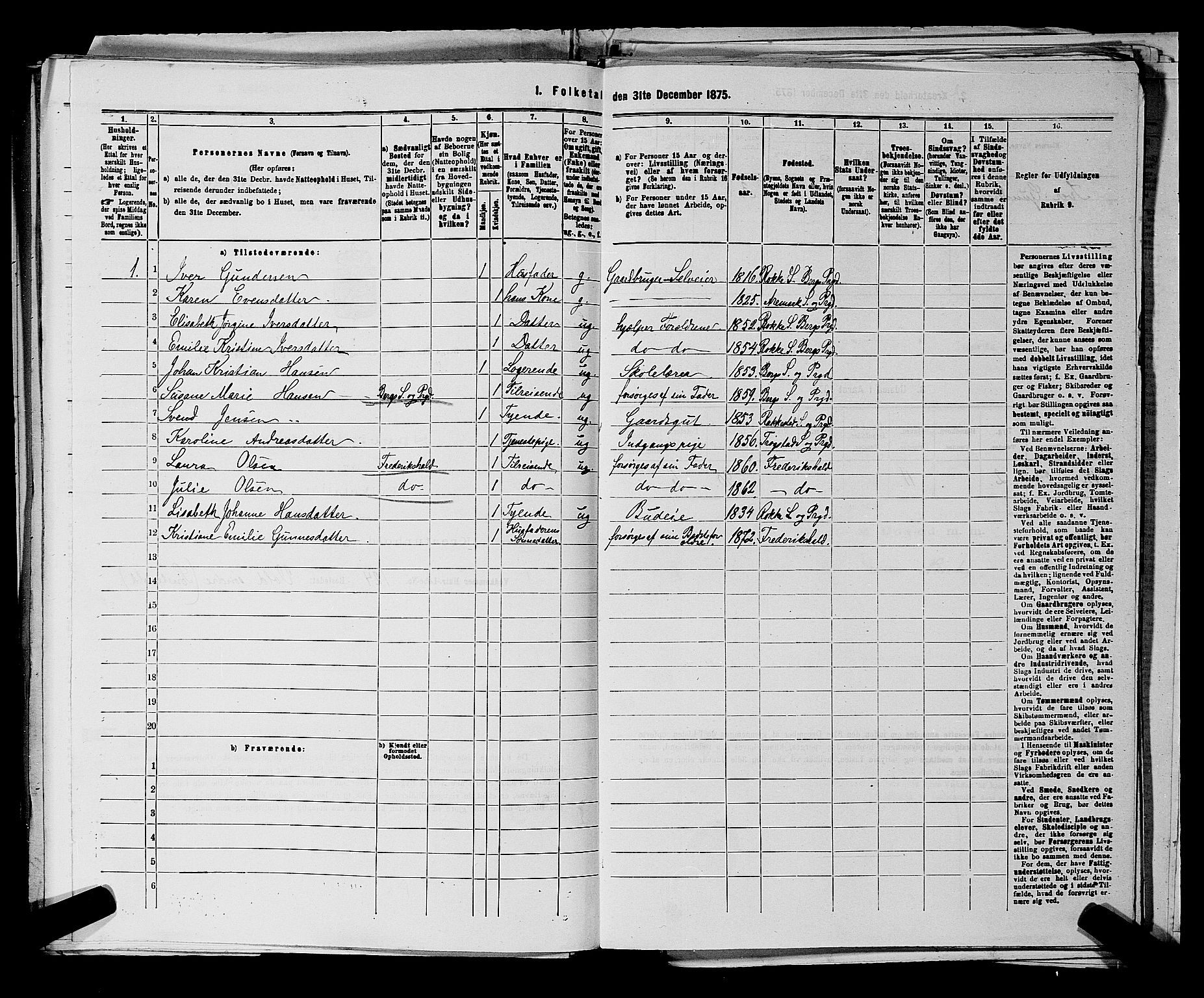 RA, 1875 census for 0116P Berg, 1875, p. 990