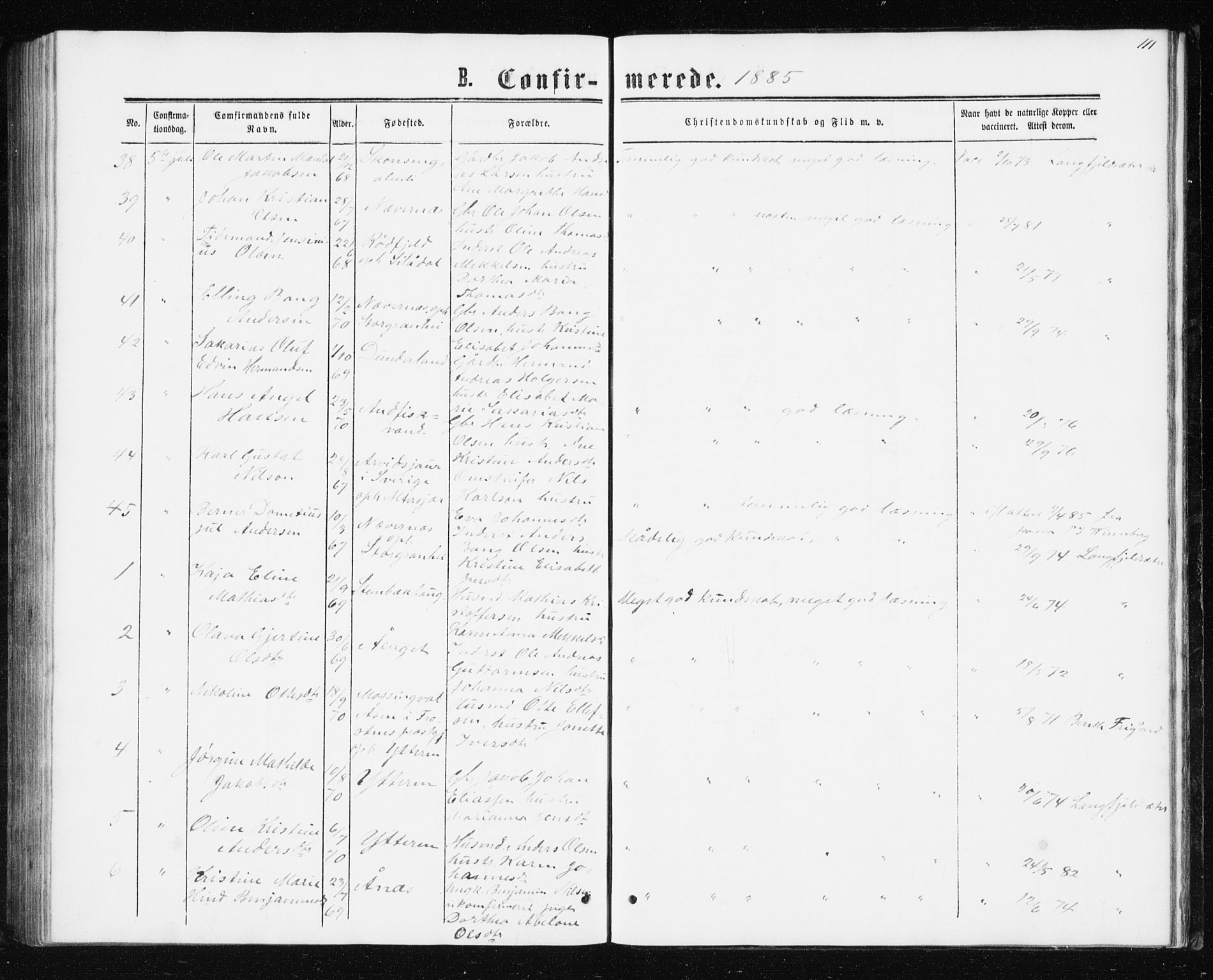 Ministerialprotokoller, klokkerbøker og fødselsregistre - Nordland, AV/SAT-A-1459/827/L0416: Parish register (copy) no. 827C05, 1865-1886, p. 111