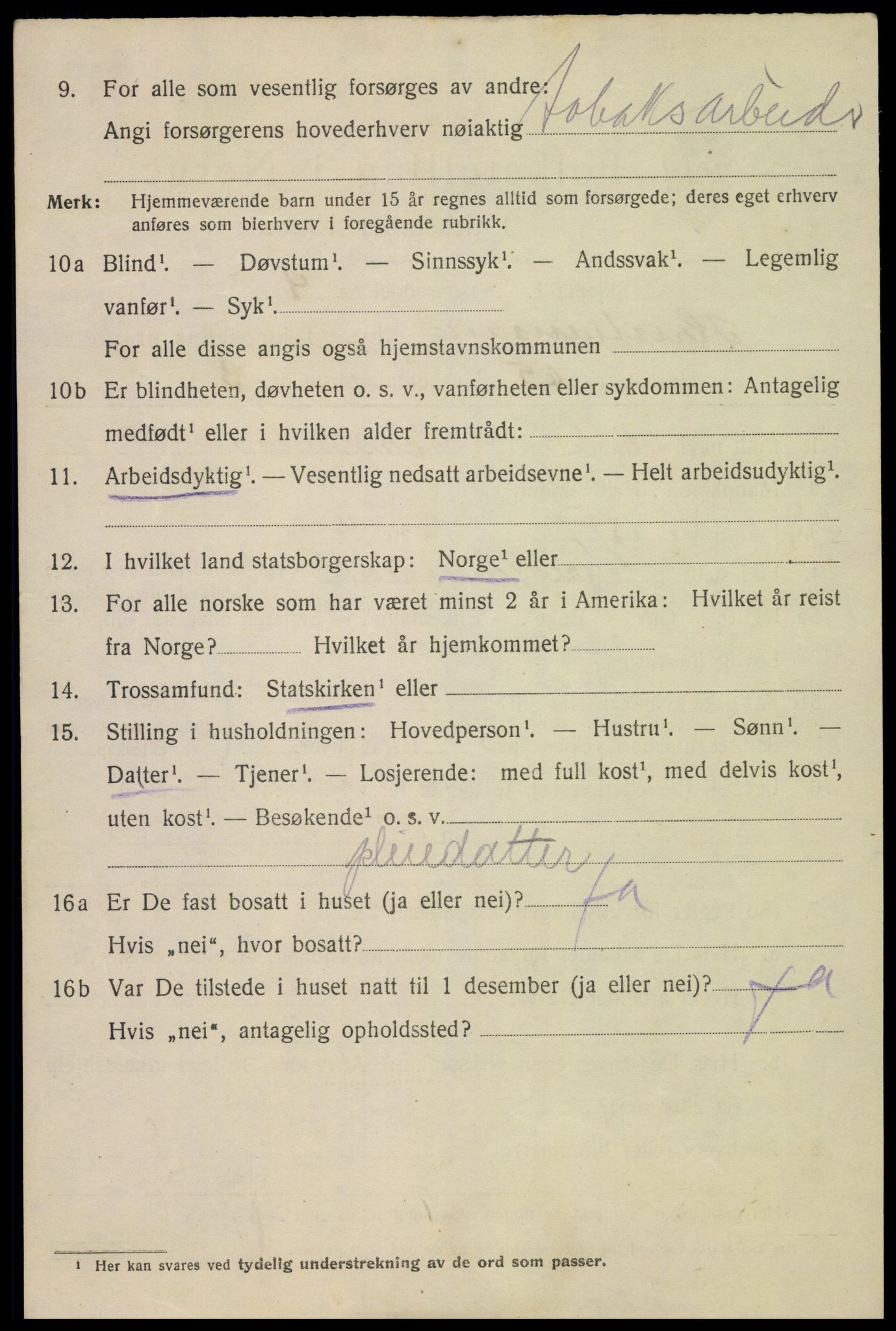 SAK, 1920 census for Kristiansand, 1920, p. 28468