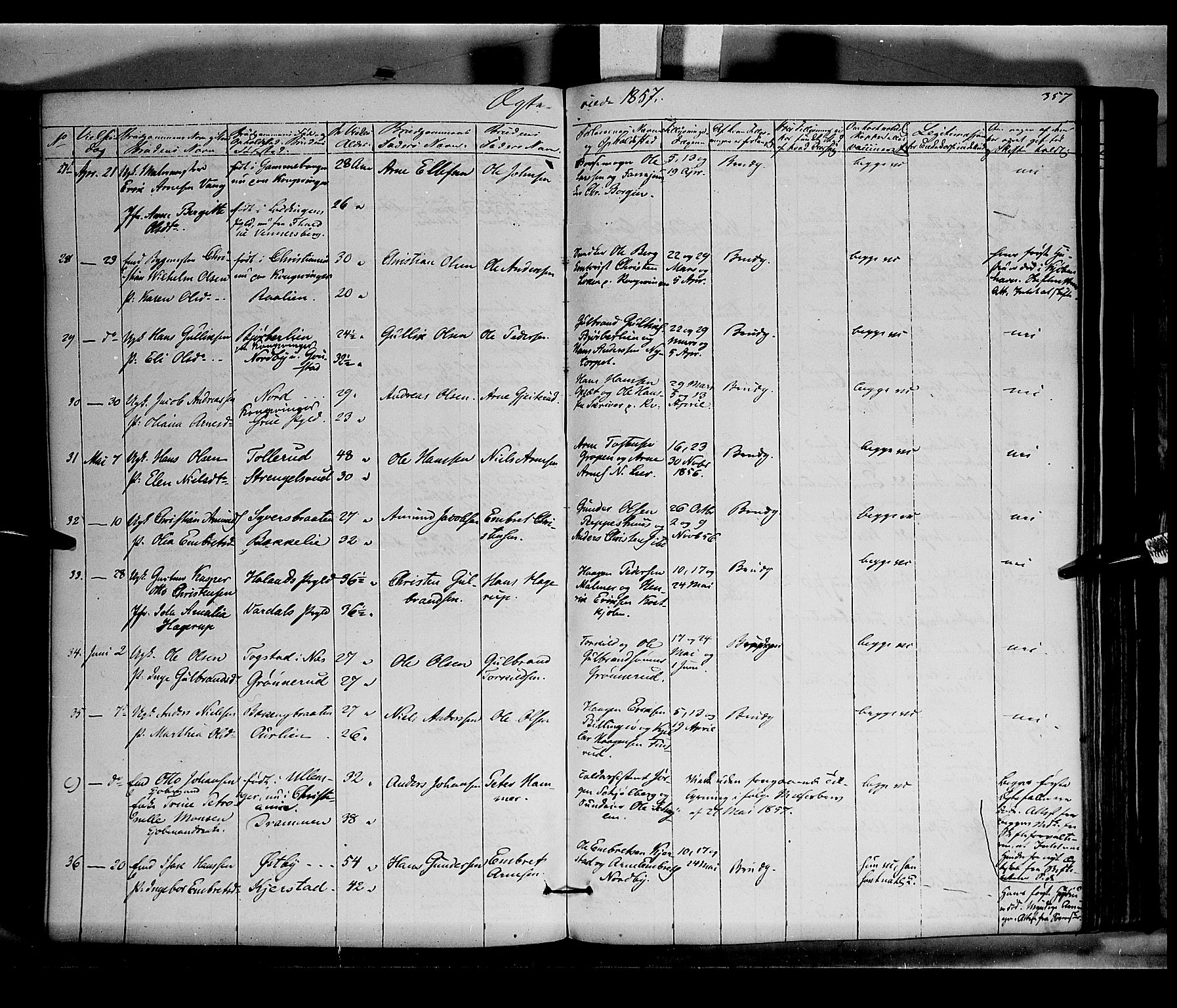 Vinger prestekontor, AV/SAH-PREST-024/H/Ha/Haa/L0010: Parish register (official) no. 10, 1855-1861, p. 357