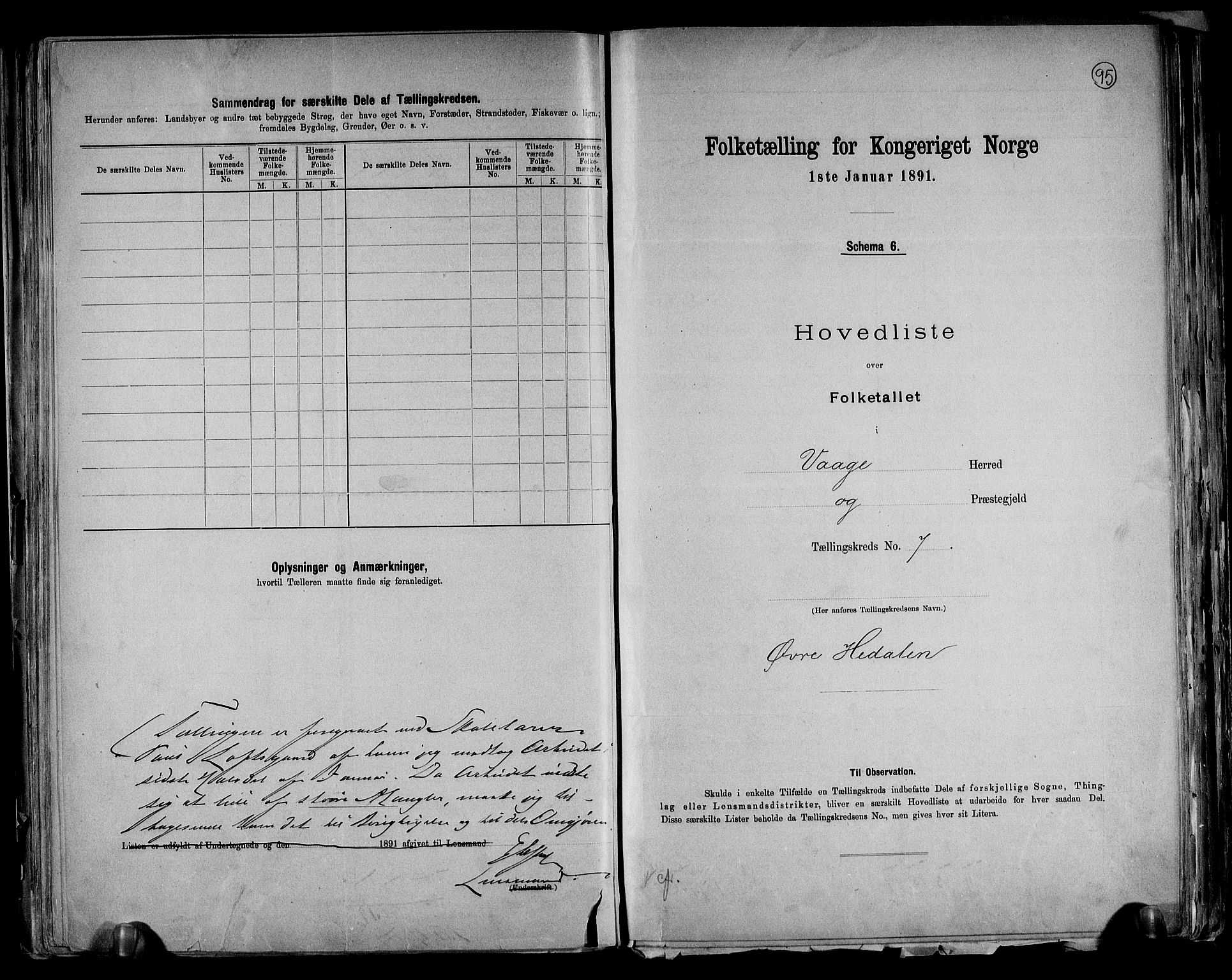 RA, 1891 census for 0515 Vågå, 1891, p. 20