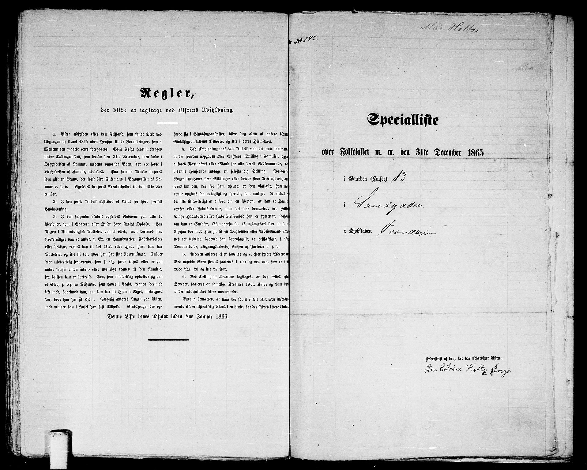 RA, 1865 census for Trondheim, 1865, p. 519