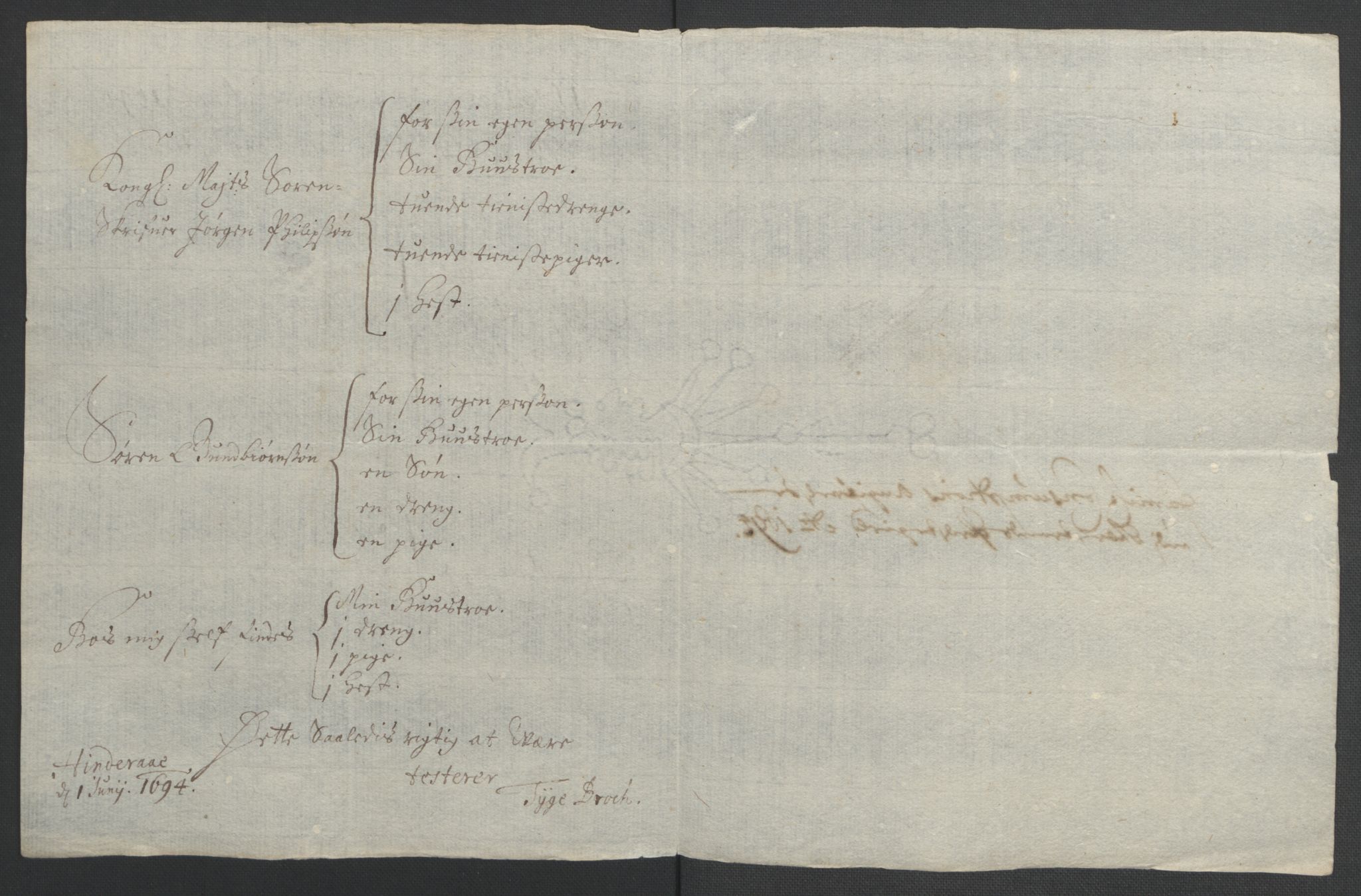 Rentekammeret inntil 1814, Reviderte regnskaper, Fogderegnskap, AV/RA-EA-4092/R47/L2857: Fogderegnskap Ryfylke, 1694-1696, p. 31