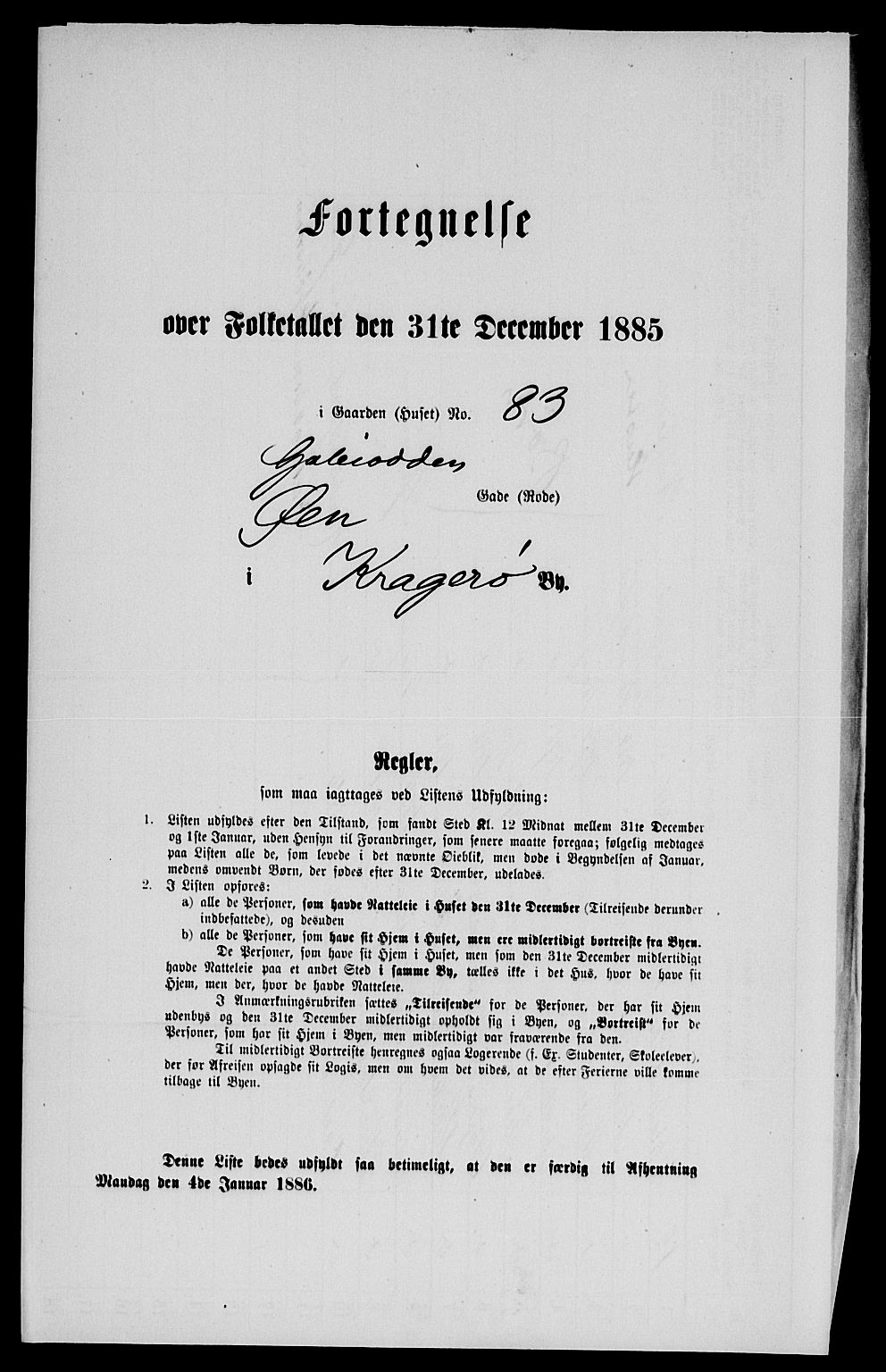 SAKO, 1885 census for 0801 Kragerø, 1885, p. 622