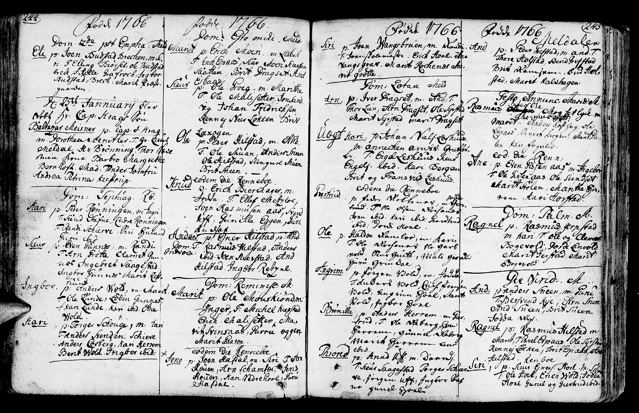 Ministerialprotokoller, klokkerbøker og fødselsregistre - Sør-Trøndelag, SAT/A-1456/672/L0851: Parish register (official) no. 672A04, 1751-1775, p. 244-245