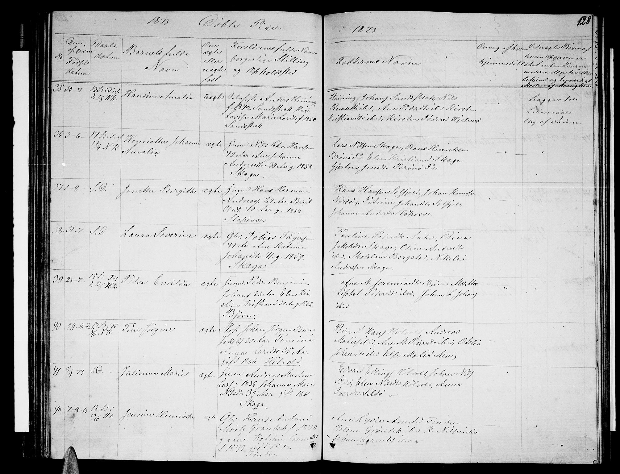 Ministerialprotokoller, klokkerbøker og fødselsregistre - Nordland, AV/SAT-A-1459/834/L0512: Parish register (copy) no. 834C03, 1862-1877, p. 128