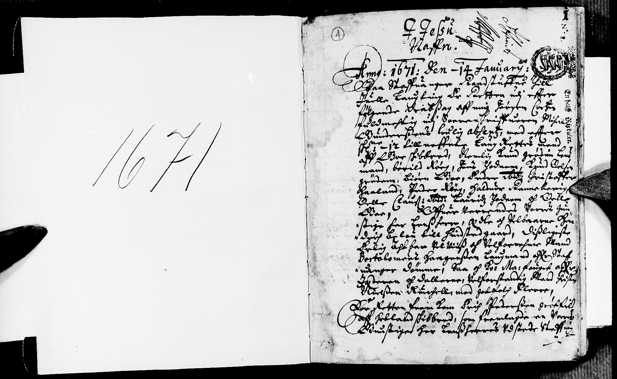 Jæren og Dalane sorenskriveri, SAST/A-100306/3/30/30BA/L0028: TINGBOK, 1671, p. 0b-1a