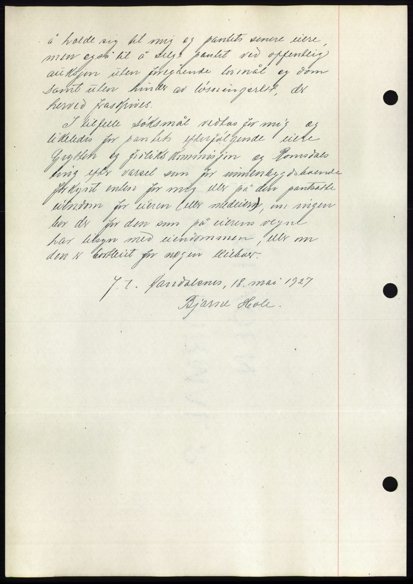 Romsdal sorenskriveri, AV/SAT-A-4149/1/2/2C/L0052: Mortgage book no. 46, 1927-1927, Deed date: 08.06.1927