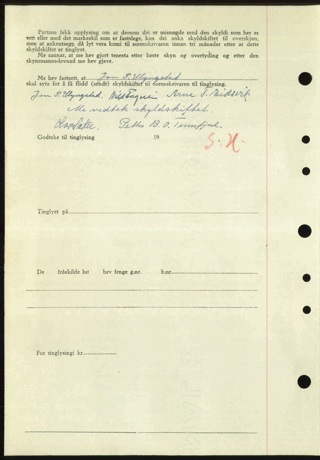 Nordre Sunnmøre sorenskriveri, AV/SAT-A-0006/1/2/2C/2Ca: Mortgage book no. A29, 1948-1949, Diary no: : 1958/1948