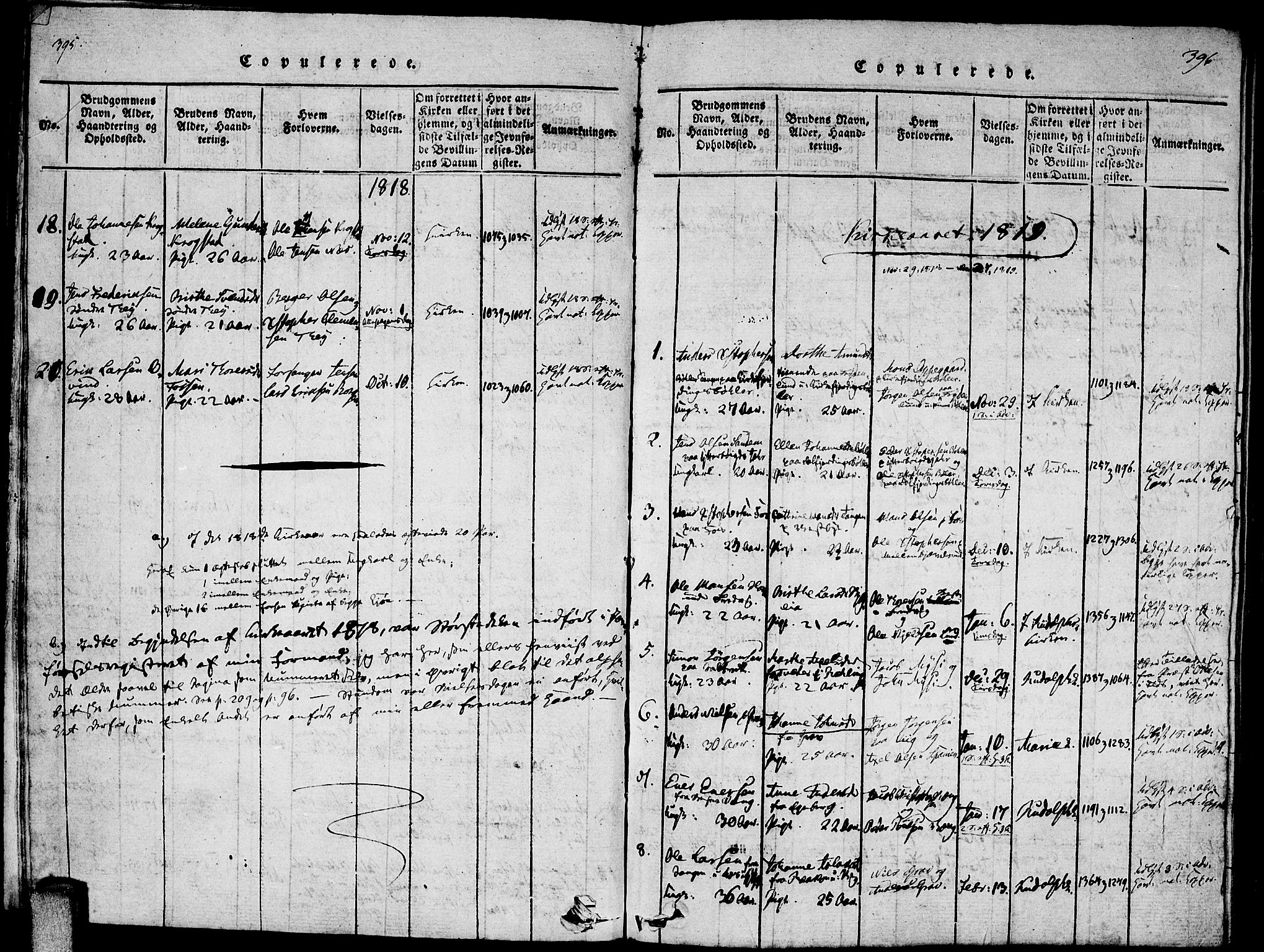 Enebakk prestekontor Kirkebøker, SAO/A-10171c/F/Fa/L0005: Parish register (official) no. I 5, 1790-1825, p. 395-396