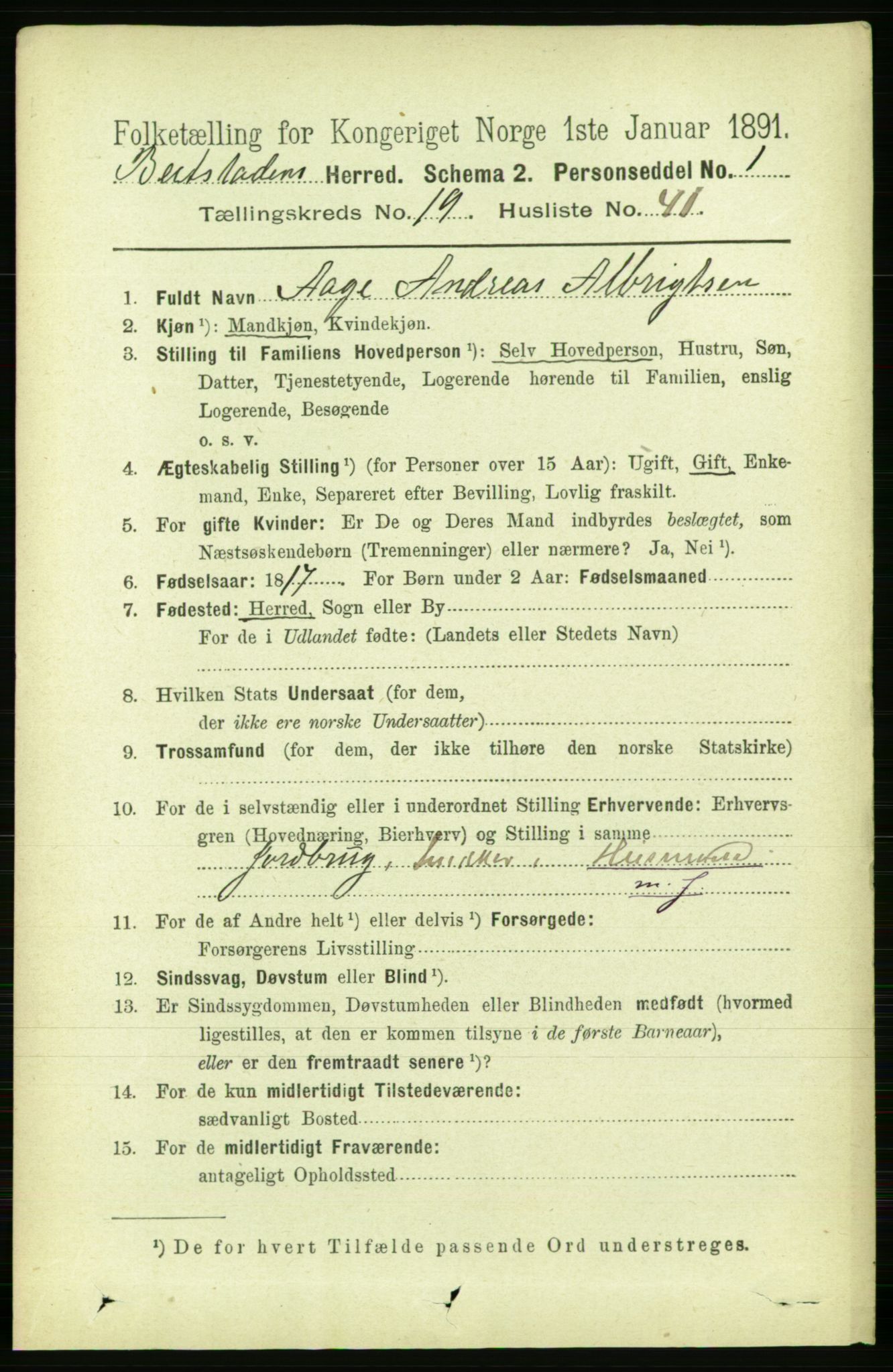 RA, 1891 census for 1727 Beitstad, 1891, p. 5059