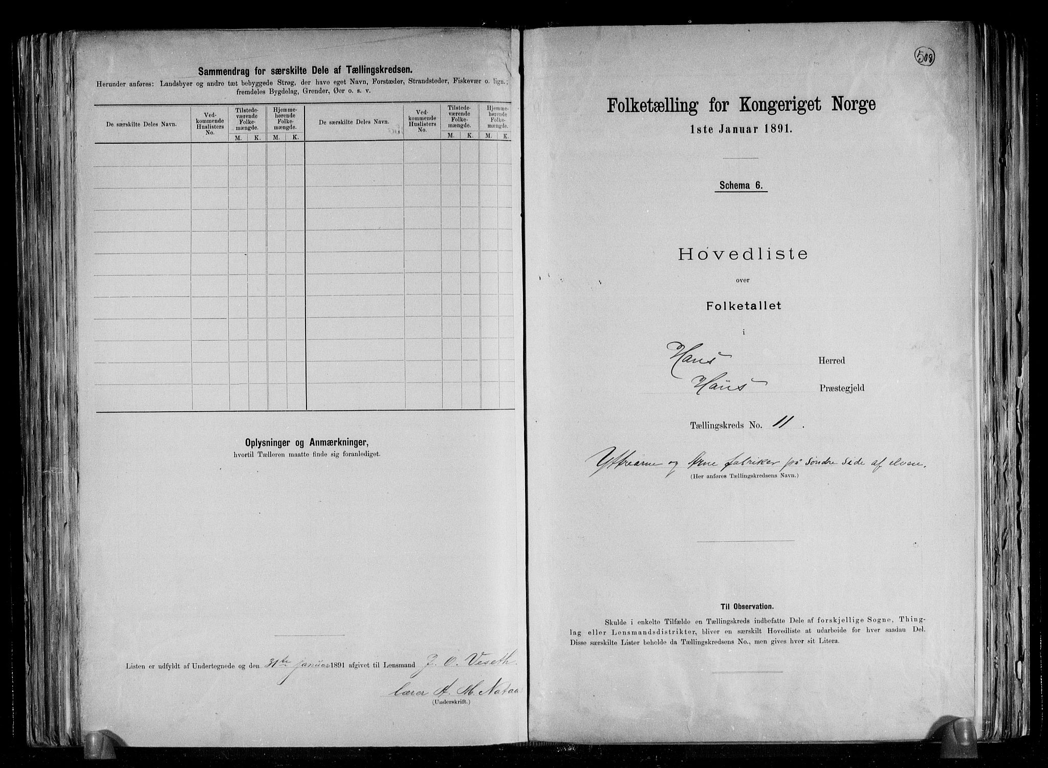 RA, 1891 census for 1250 Haus, 1891, p. 24