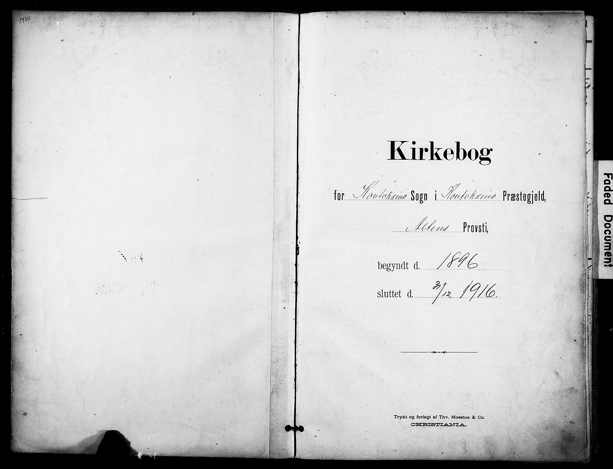 Kautokeino sokneprestembete, AV/SATØ-S-1340/H/Ha/L0005.kirke: Parish register (official) no. 5, 1896-1916