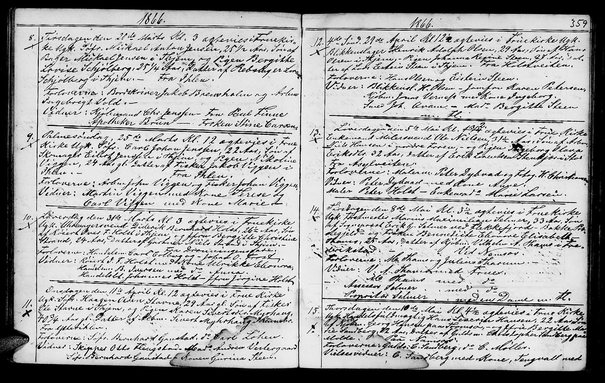 Ministerialprotokoller, klokkerbøker og fødselsregistre - Sør-Trøndelag, SAT/A-1456/602/L0140: Parish register (copy) no. 602C08, 1864-1872, p. 358-359