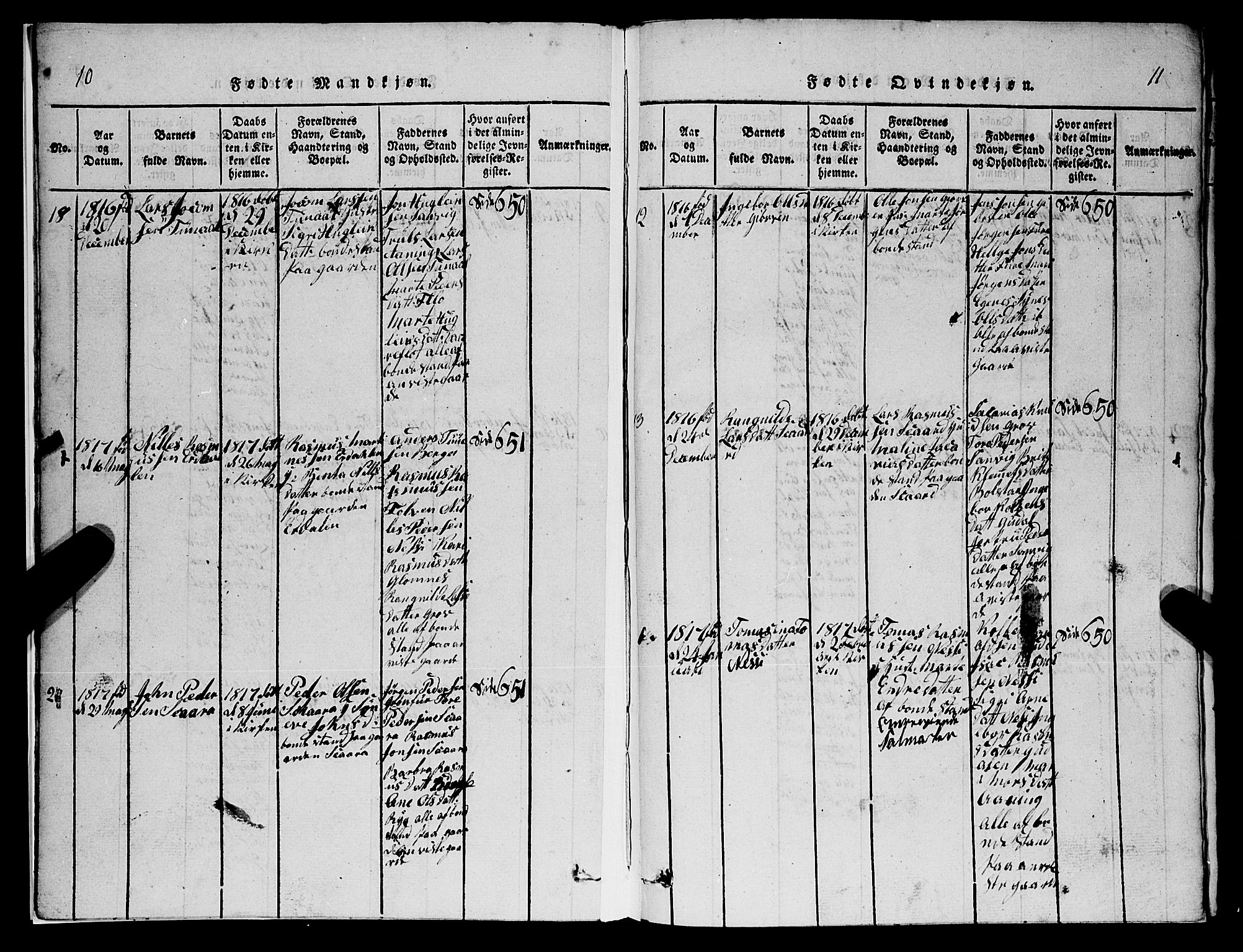 Stryn Sokneprestembete, AV/SAB-A-82501: Parish register (copy) no. C 1, 1801-1845, p. 10-11