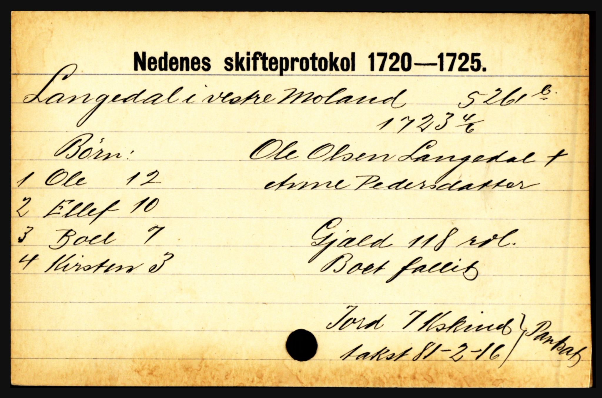 Nedenes sorenskriveri før 1824, AV/SAK-1221-0007/H, p. 16871