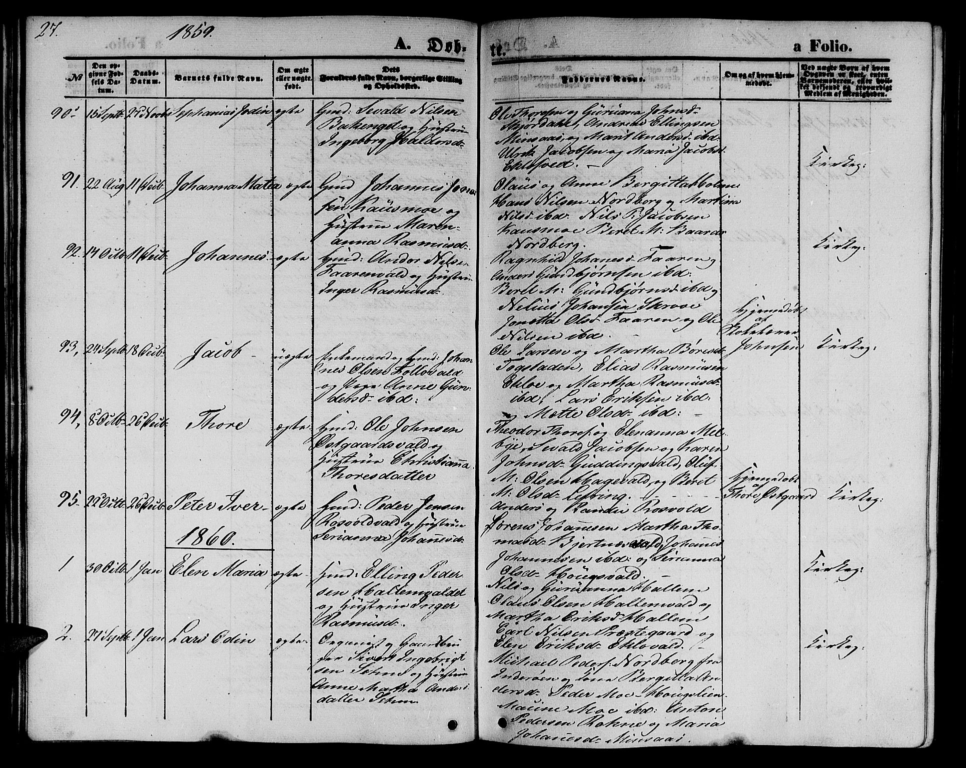 Ministerialprotokoller, klokkerbøker og fødselsregistre - Nord-Trøndelag, AV/SAT-A-1458/723/L0254: Parish register (copy) no. 723C02, 1858-1868, p. 27