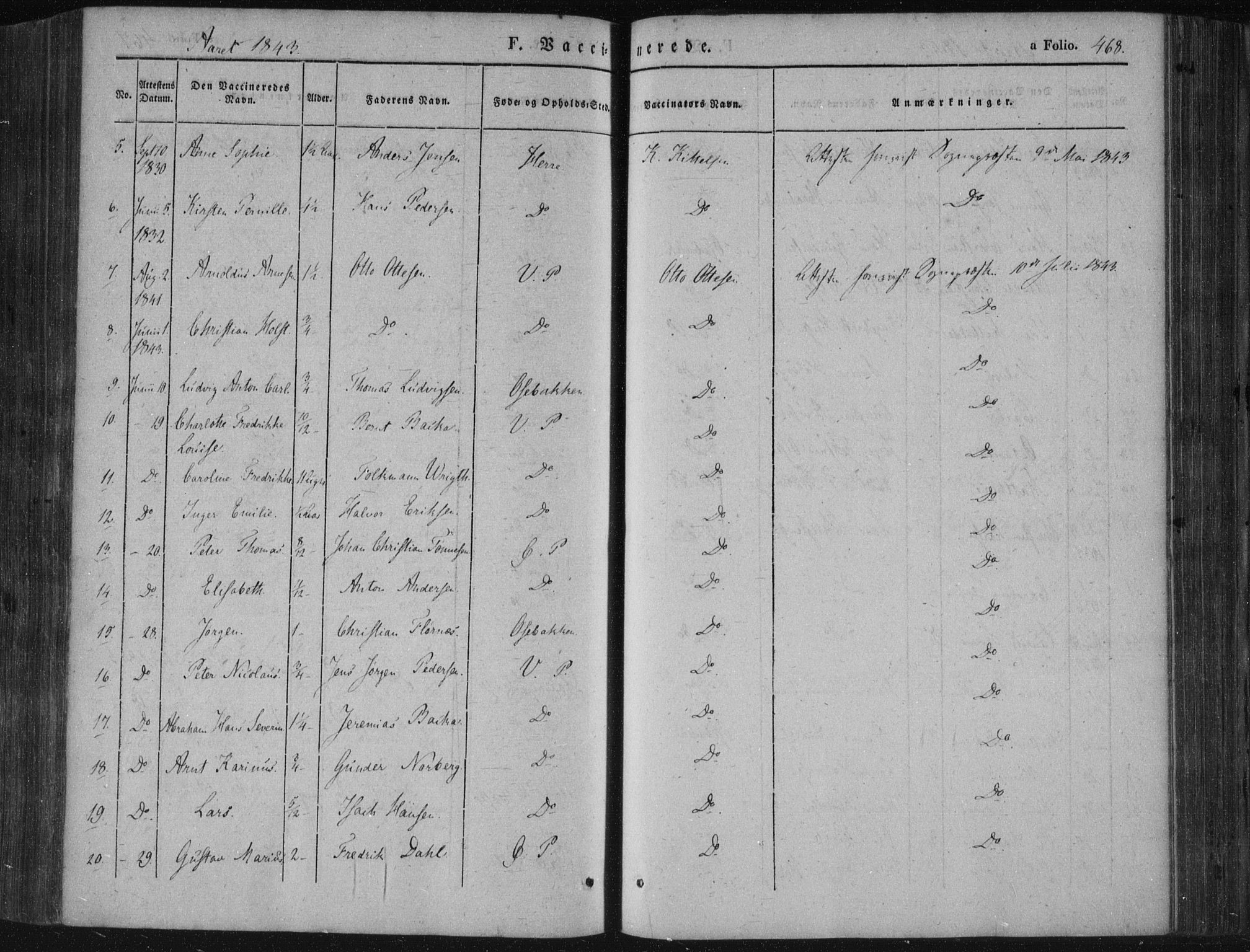 Porsgrunn kirkebøker , SAKO/A-104/F/Fa/L0006: Parish register (official) no. 6, 1841-1857, p. 468