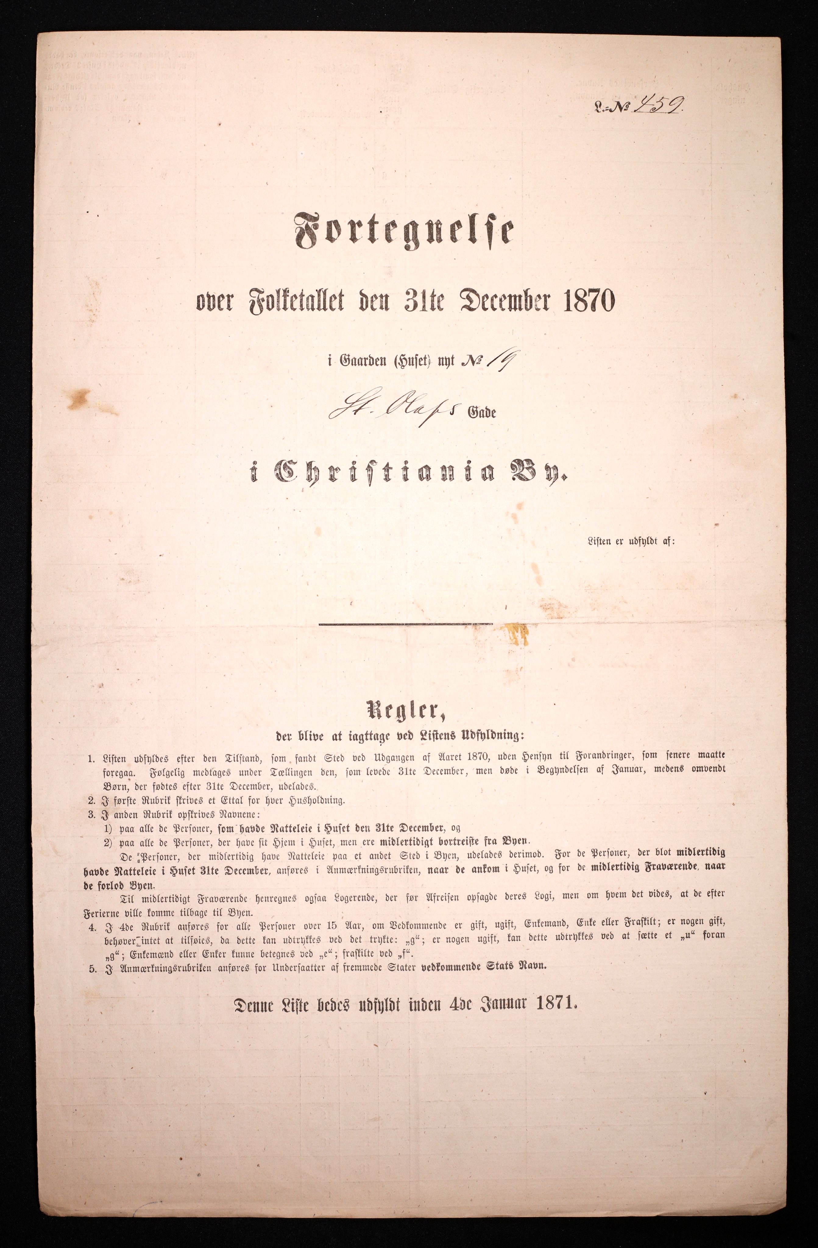 RA, 1870 census for 0301 Kristiania, 1870, p. 3582