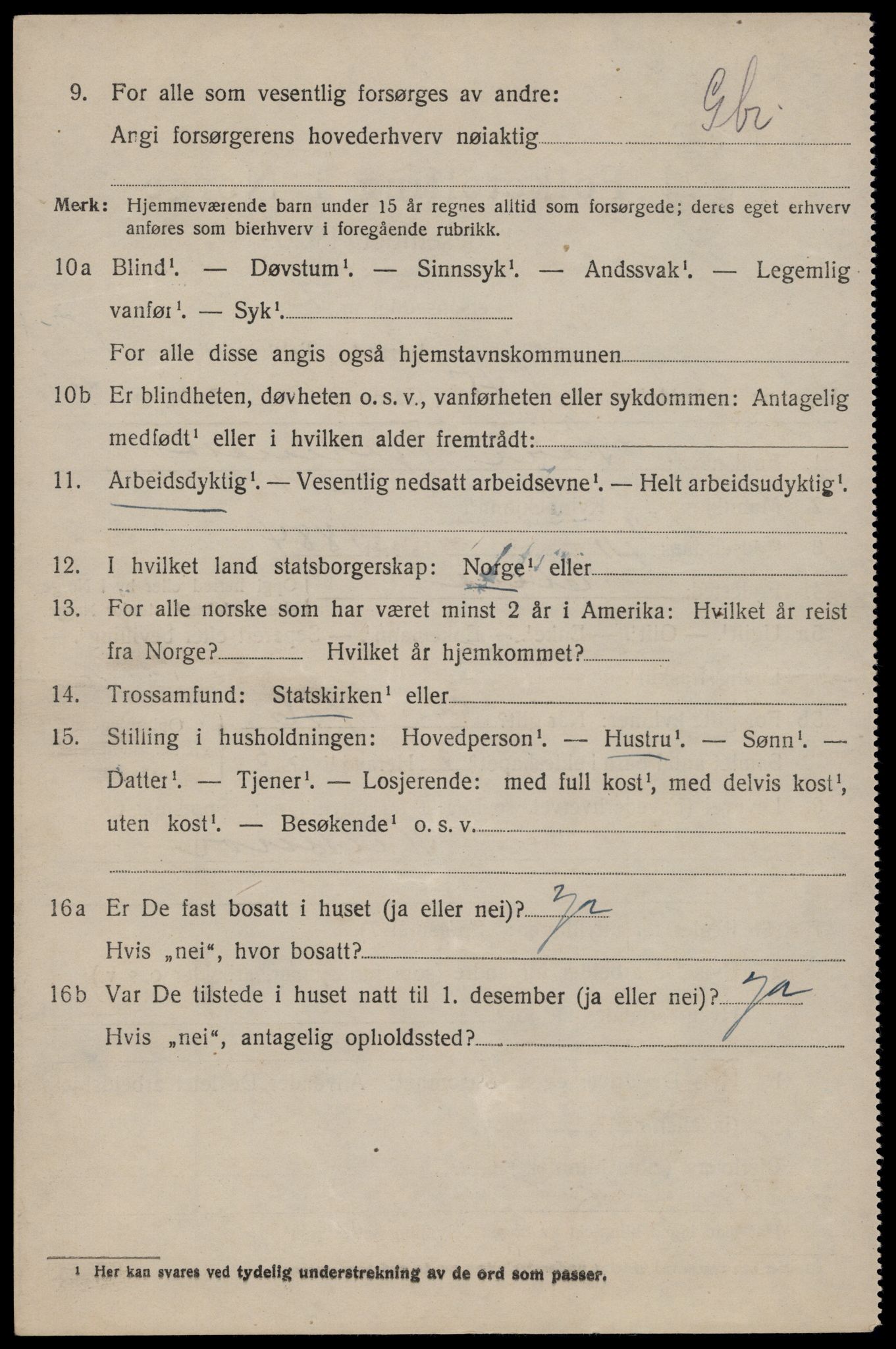 SAST, 1920 census for Klepp, 1920, p. 3177