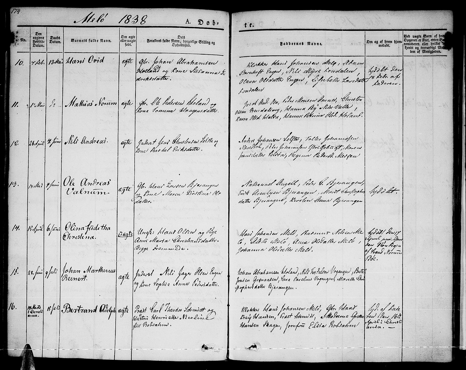 Ministerialprotokoller, klokkerbøker og fødselsregistre - Nordland, AV/SAT-A-1459/841/L0598: Parish register (official) no. 841A06 /2, 1825-1844, p. 174