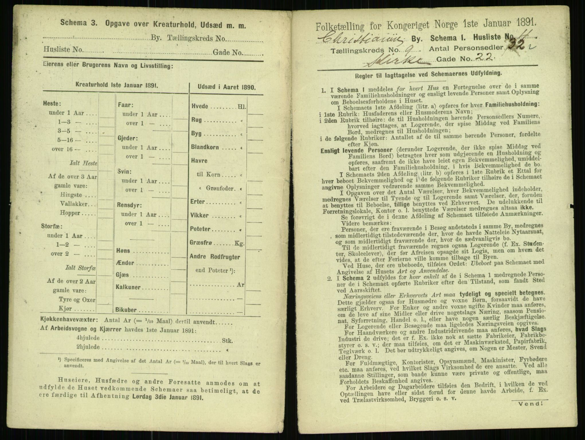 RA, 1891 census for 0301 Kristiania, 1891, p. 3991