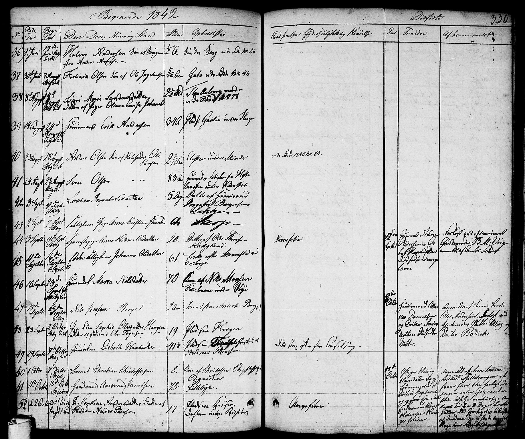 Skjeberg prestekontor Kirkebøker, AV/SAO-A-10923/F/Fa/L0005: Parish register (official) no. I 5, 1830-1845, p. 330