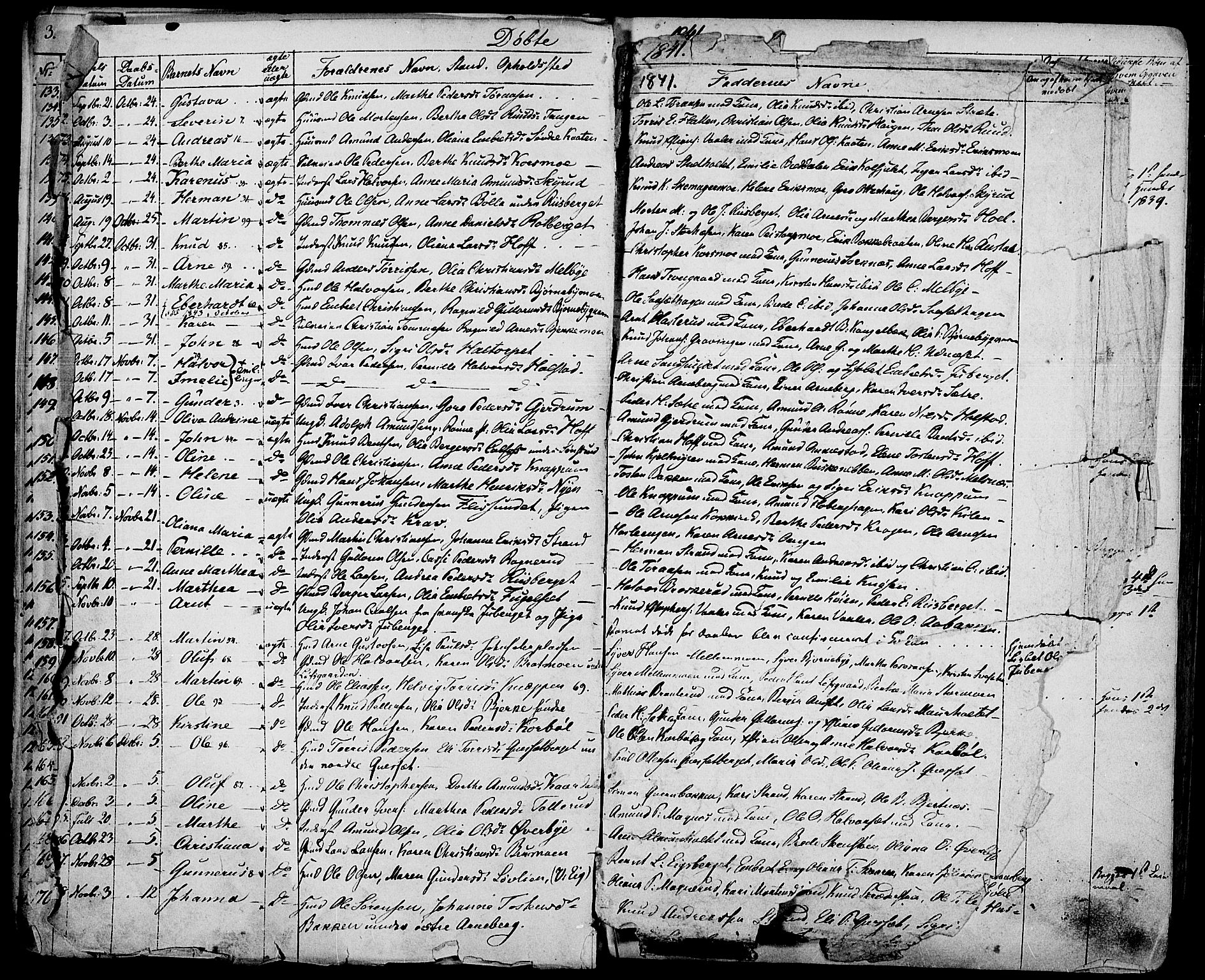 Hof prestekontor, SAH/PREST-038/H/Ha/Haa/L0007: Parish register (official) no. 7, 1841-1848, p. 5