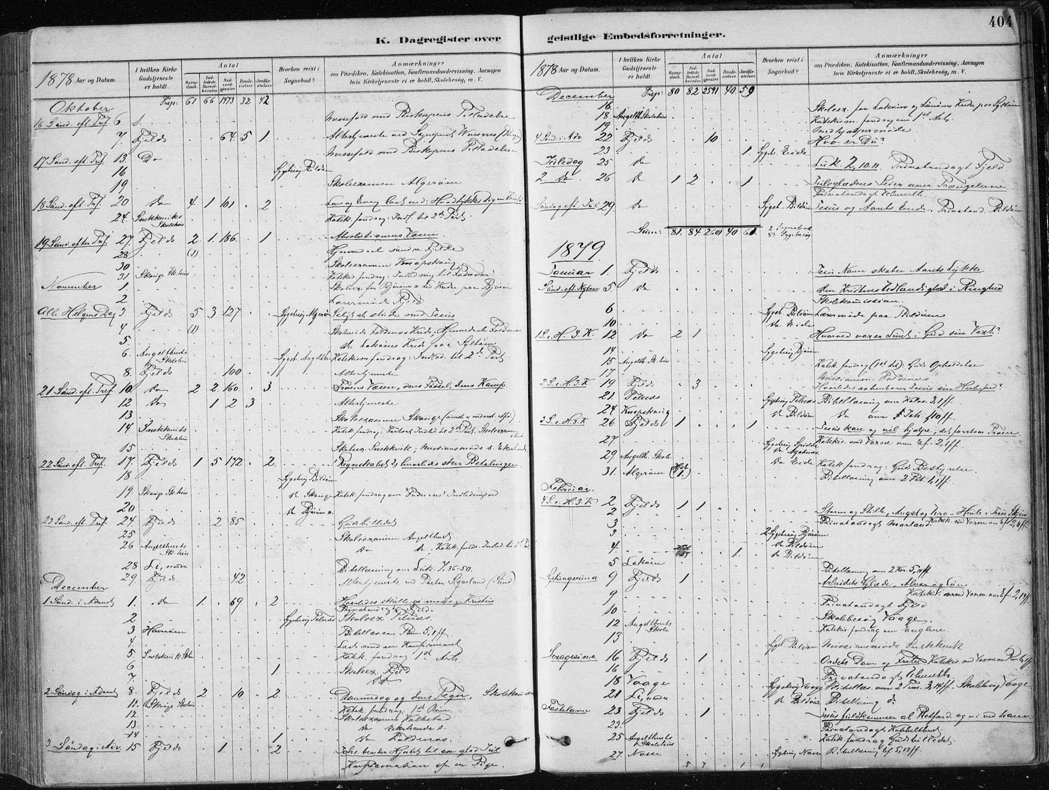 Fjell sokneprestembete, AV/SAB-A-75301/H/Haa: Parish register (official) no. A  8, 1878-1898, p. 404