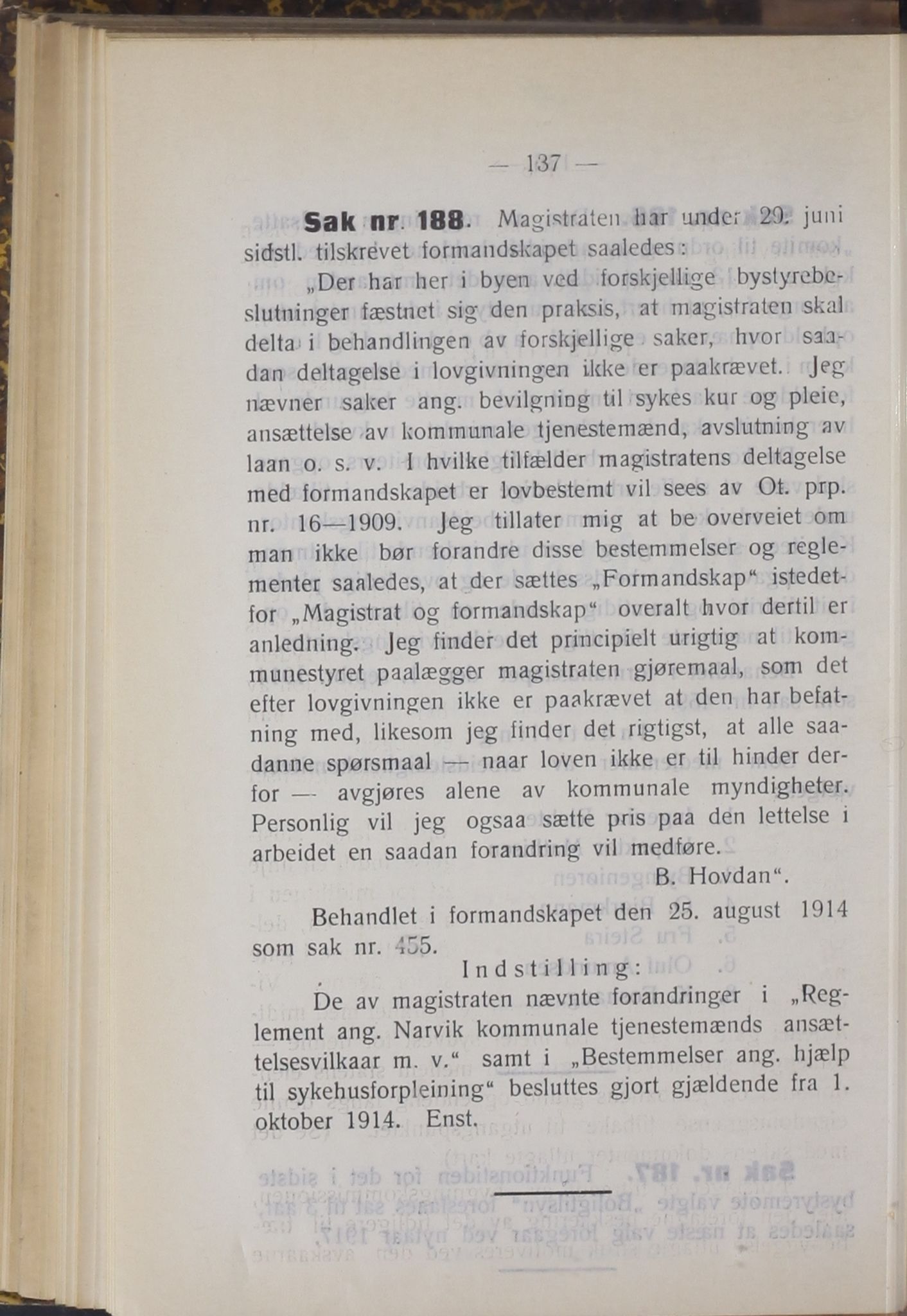 Narvik kommune. Formannskap , AIN/K-18050.150/A/Ab/L0004: Møtebok, 1914