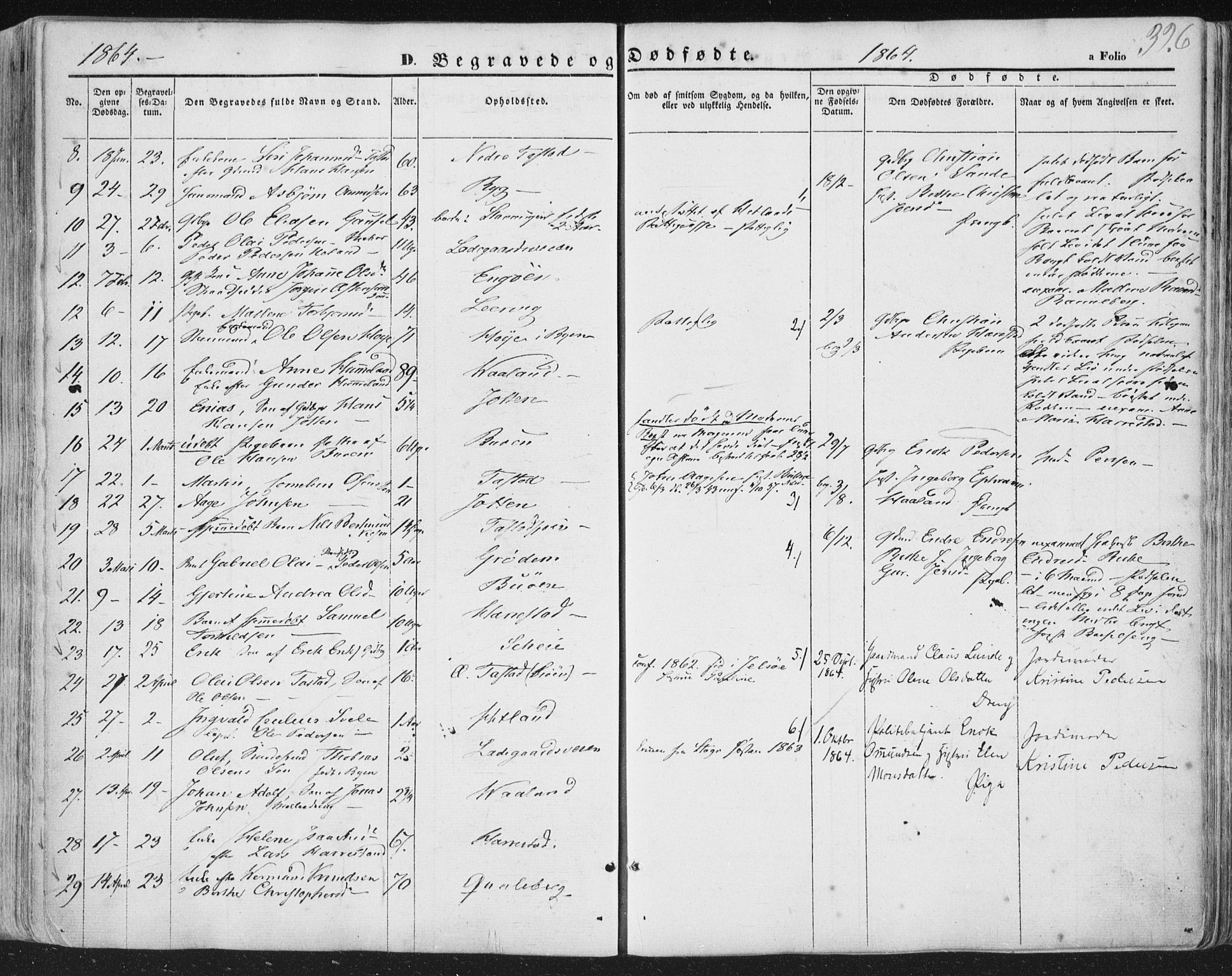 Hetland sokneprestkontor, AV/SAST-A-101826/30/30BA/L0002: Parish register (official) no. A 2, 1849-1869, p. 326