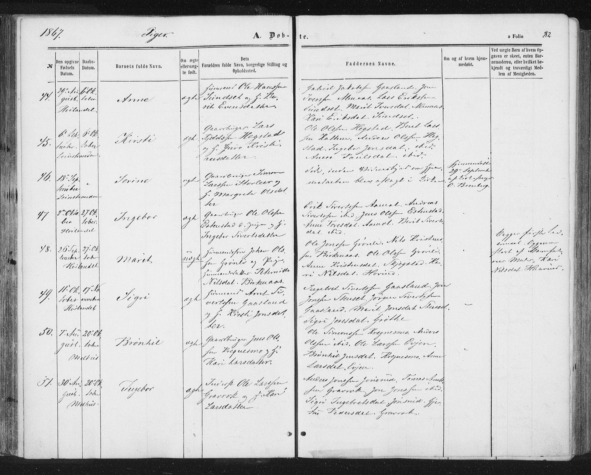 Ministerialprotokoller, klokkerbøker og fødselsregistre - Sør-Trøndelag, AV/SAT-A-1456/691/L1077: Parish register (official) no. 691A09, 1862-1873, p. 82