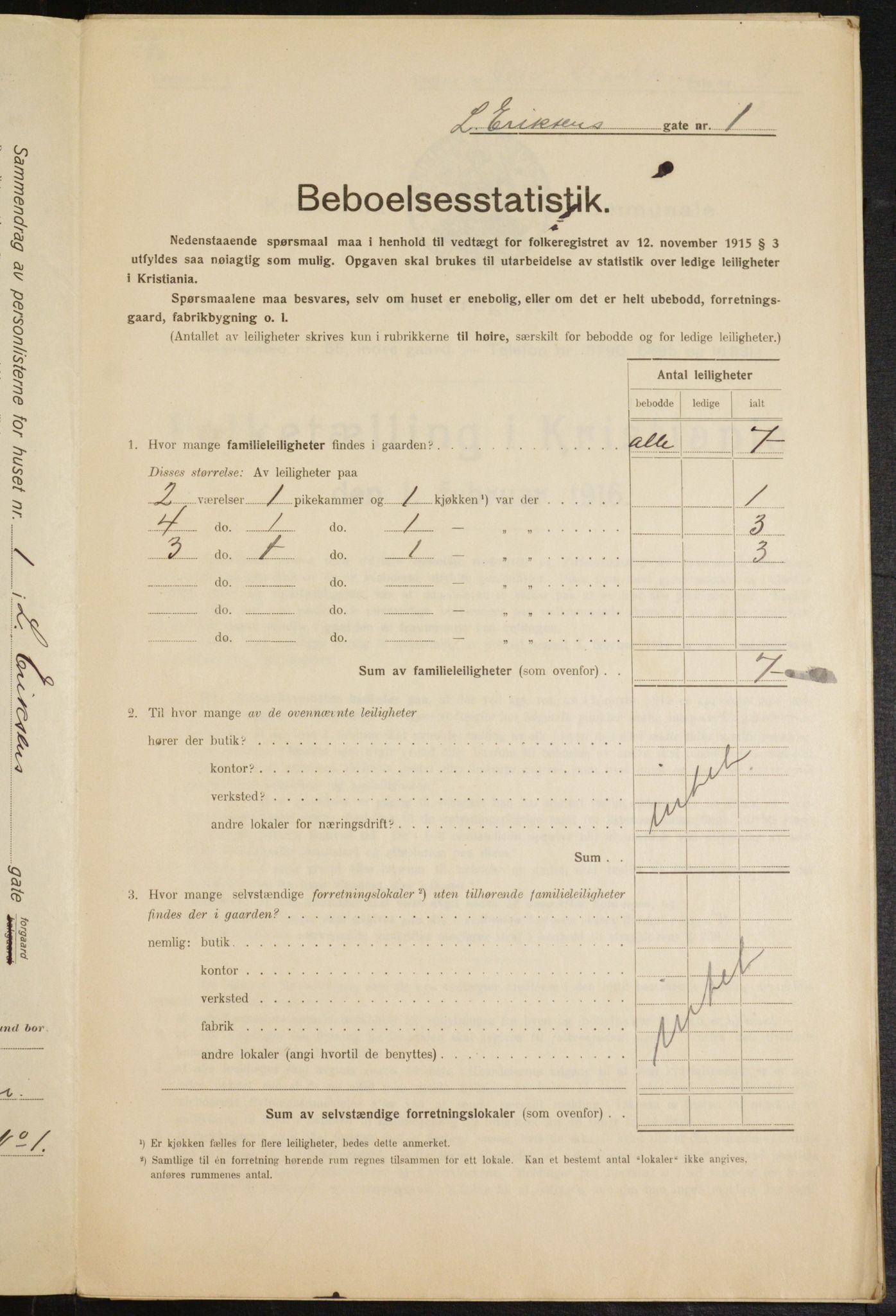 OBA, Municipal Census 1916 for Kristiania, 1916, p. 58734