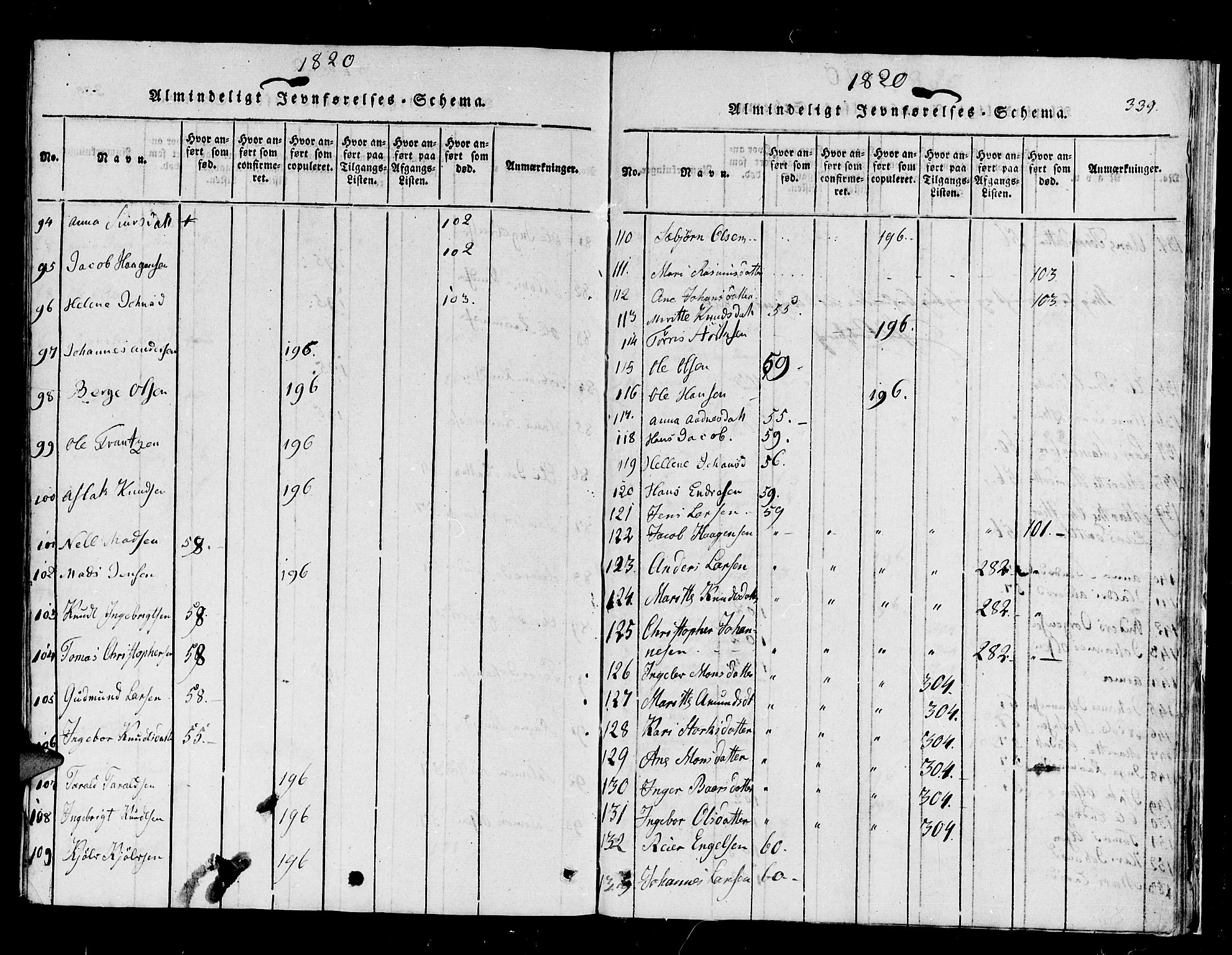 Stord sokneprestembete, AV/SAB-A-78201/H/Haa: Parish register (official) no. A 5, 1816-1825, p. 339