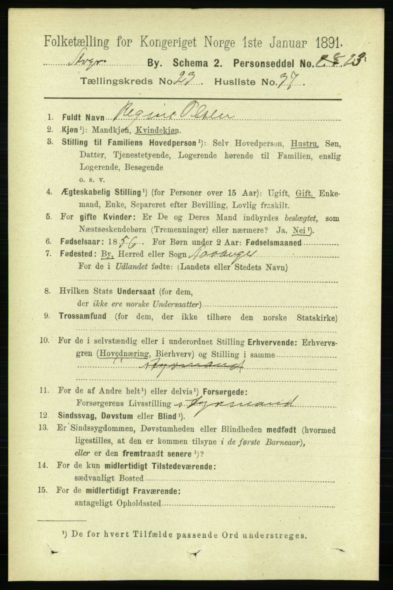 RA, 1891 census for 1103 Stavanger, 1891, p. 25728