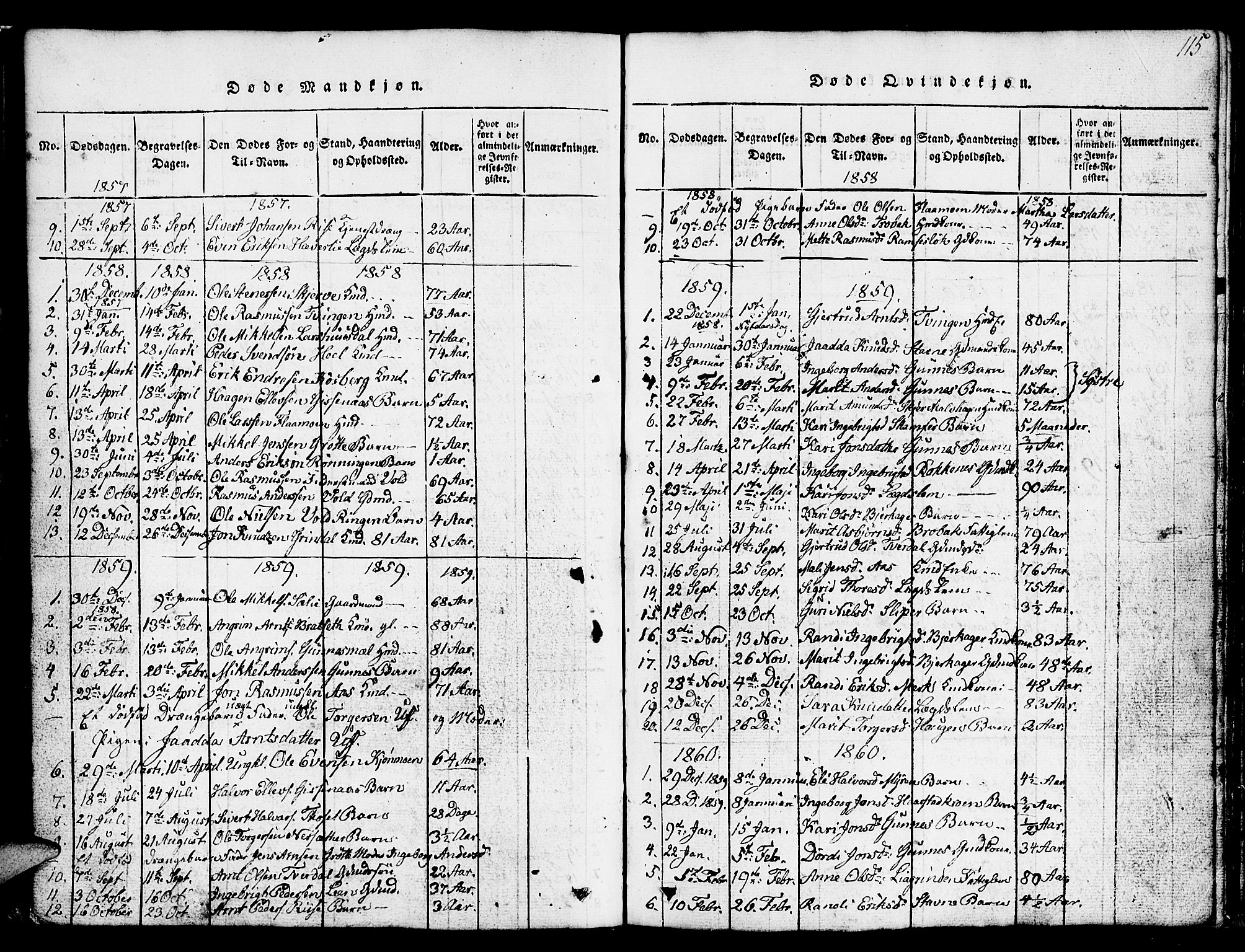 Ministerialprotokoller, klokkerbøker og fødselsregistre - Sør-Trøndelag, SAT/A-1456/674/L0874: Parish register (copy) no. 674C01, 1816-1860, p. 115