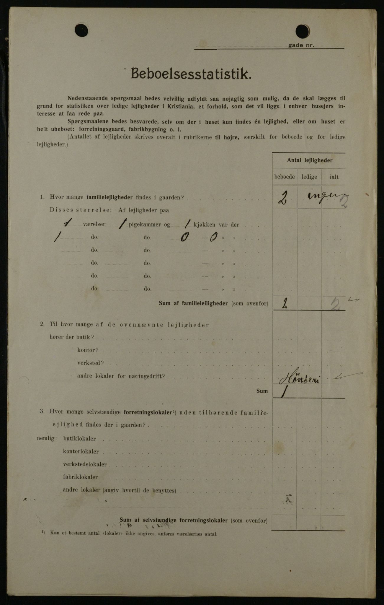 OBA, Municipal Census 1908 for Kristiania, 1908, p. 30