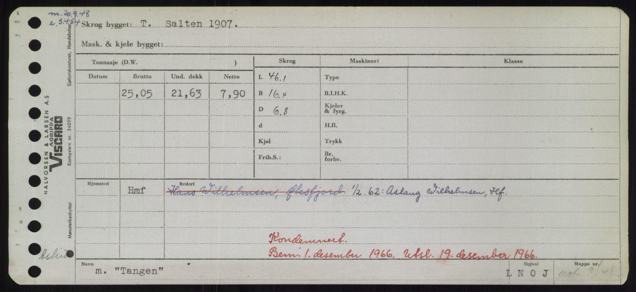 Sjøfartsdirektoratet med forløpere, Skipsmålingen, RA/S-1627/H/Hd/L0038: Fartøy, T-Th, p. 167