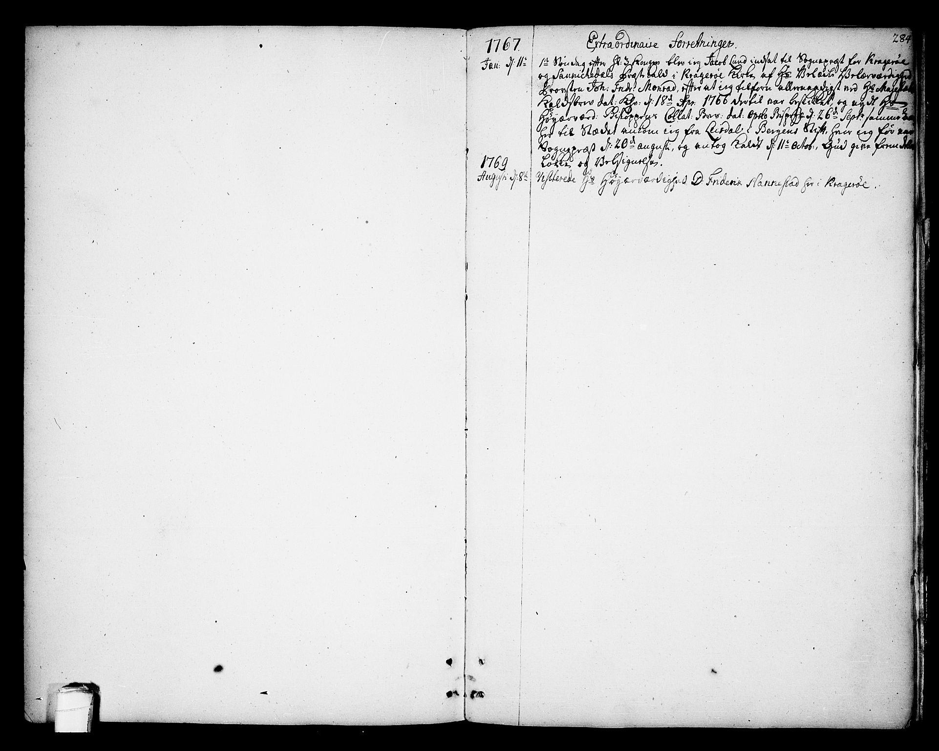 Kragerø kirkebøker, AV/SAKO-A-278/F/Fa/L0002: Parish register (official) no. 2, 1767-1802, p. 284