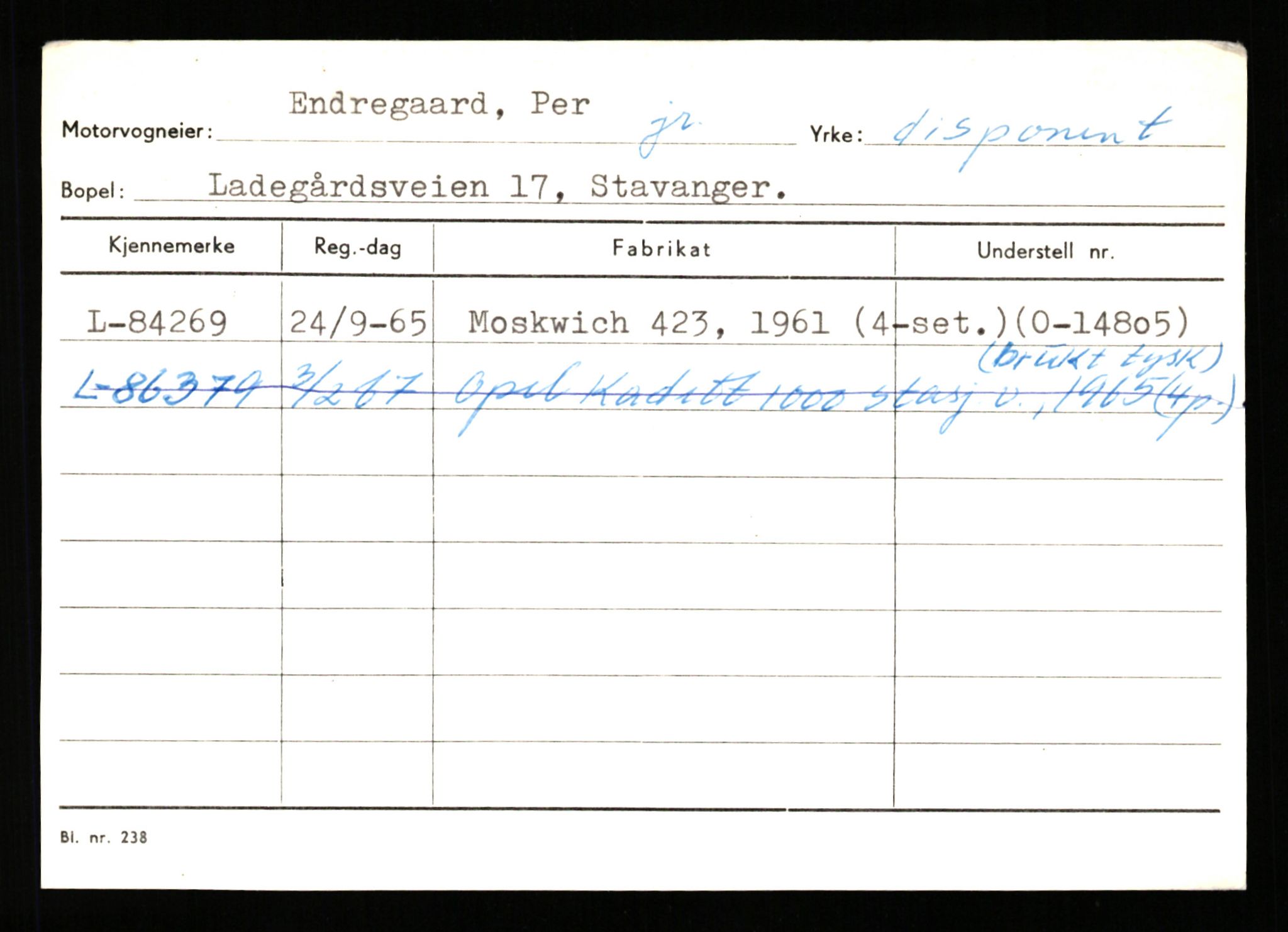 Stavanger trafikkstasjon, AV/SAST-A-101942/0/H/L0007: Egerøy - Eppeland, 1930-1971, p. 2285