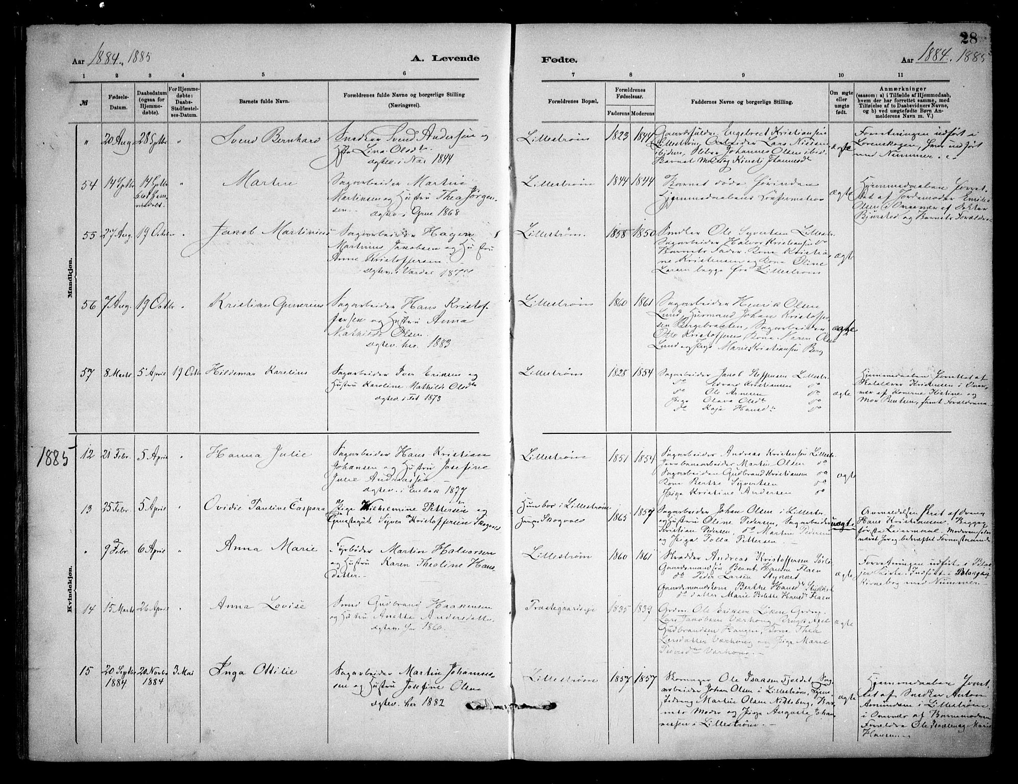 Skedsmo prestekontor Kirkebøker, SAO/A-10033a/F/Fa/L0013: Parish register (official) no. I 13, 1883-1891, p. 28