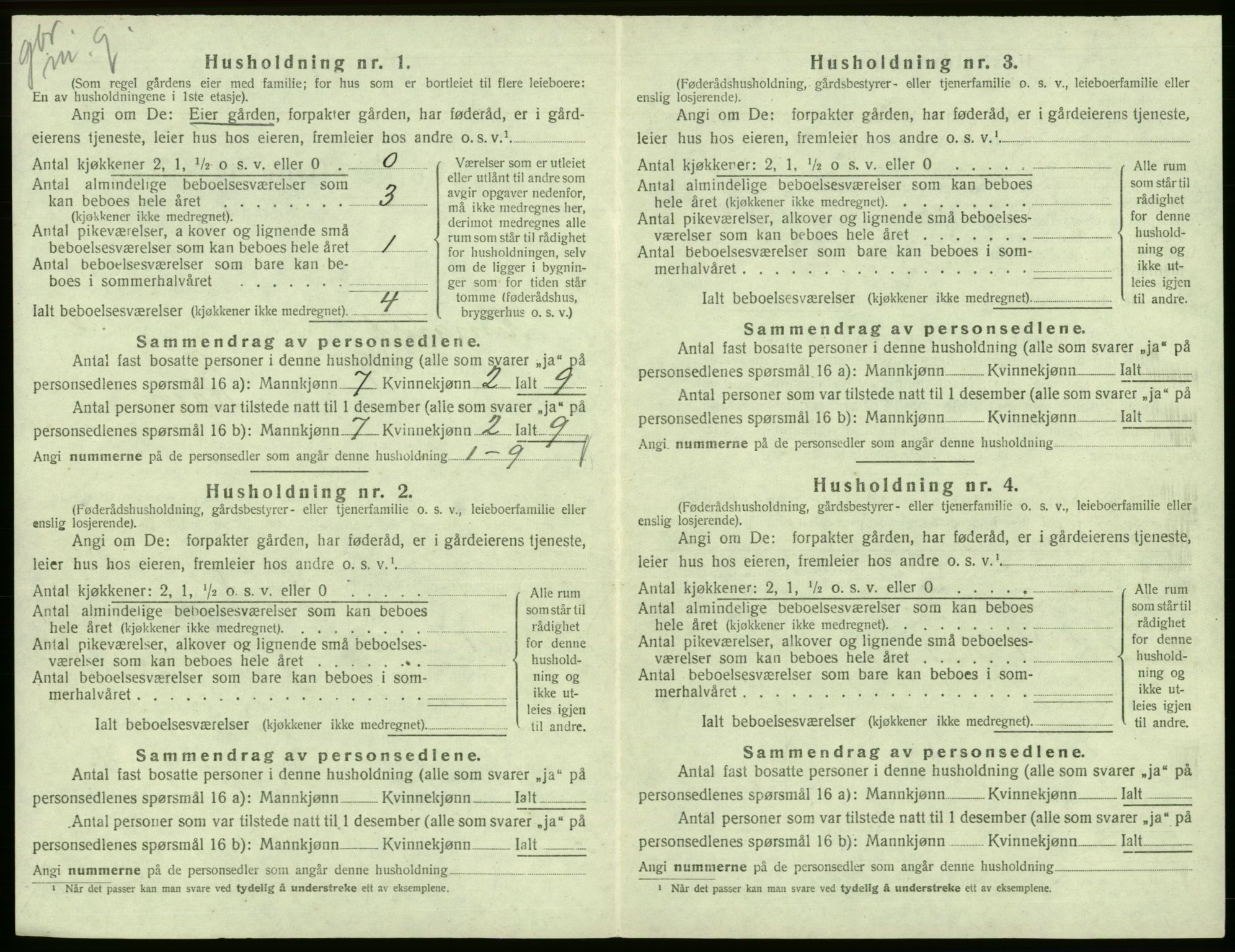 SAB, 1920 census for Kinsarvik, 1920, p. 139