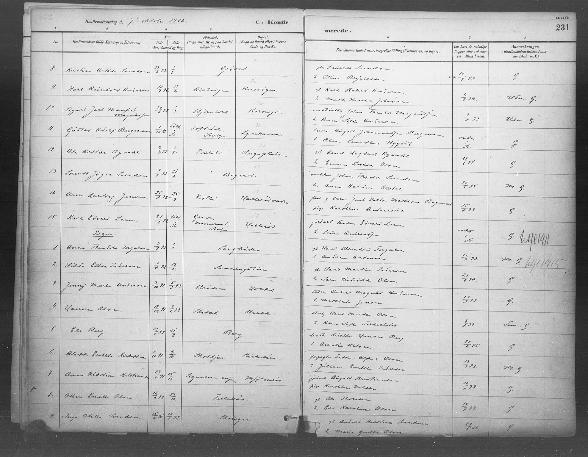 Idd prestekontor Kirkebøker, SAO/A-10911/F/Fb/L0002: Parish register (official) no. II 2, 1882-1923, p. 231